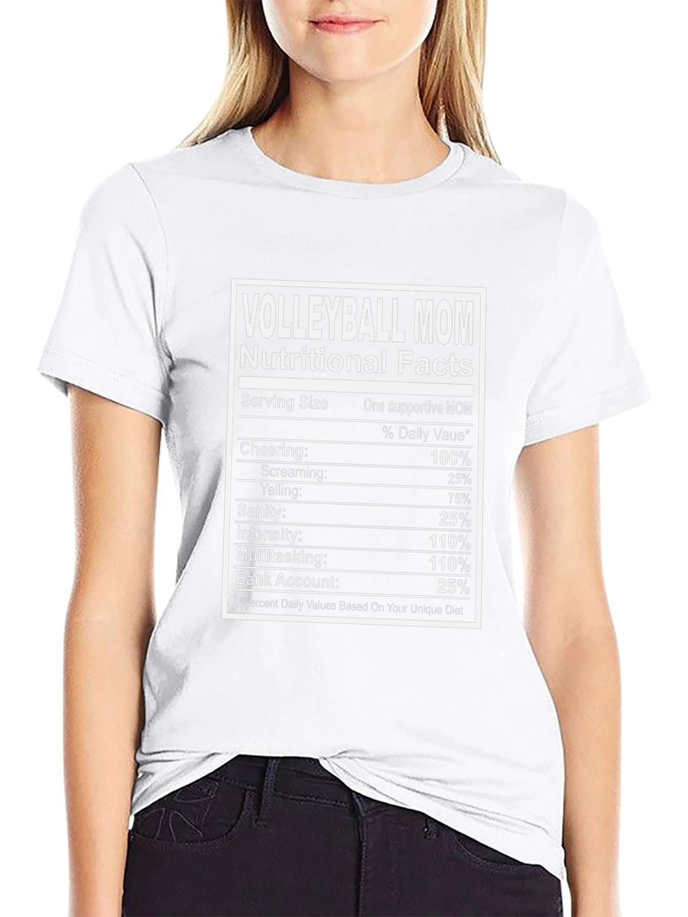 Volleyball Mom Nutritional Facts T-Shirt