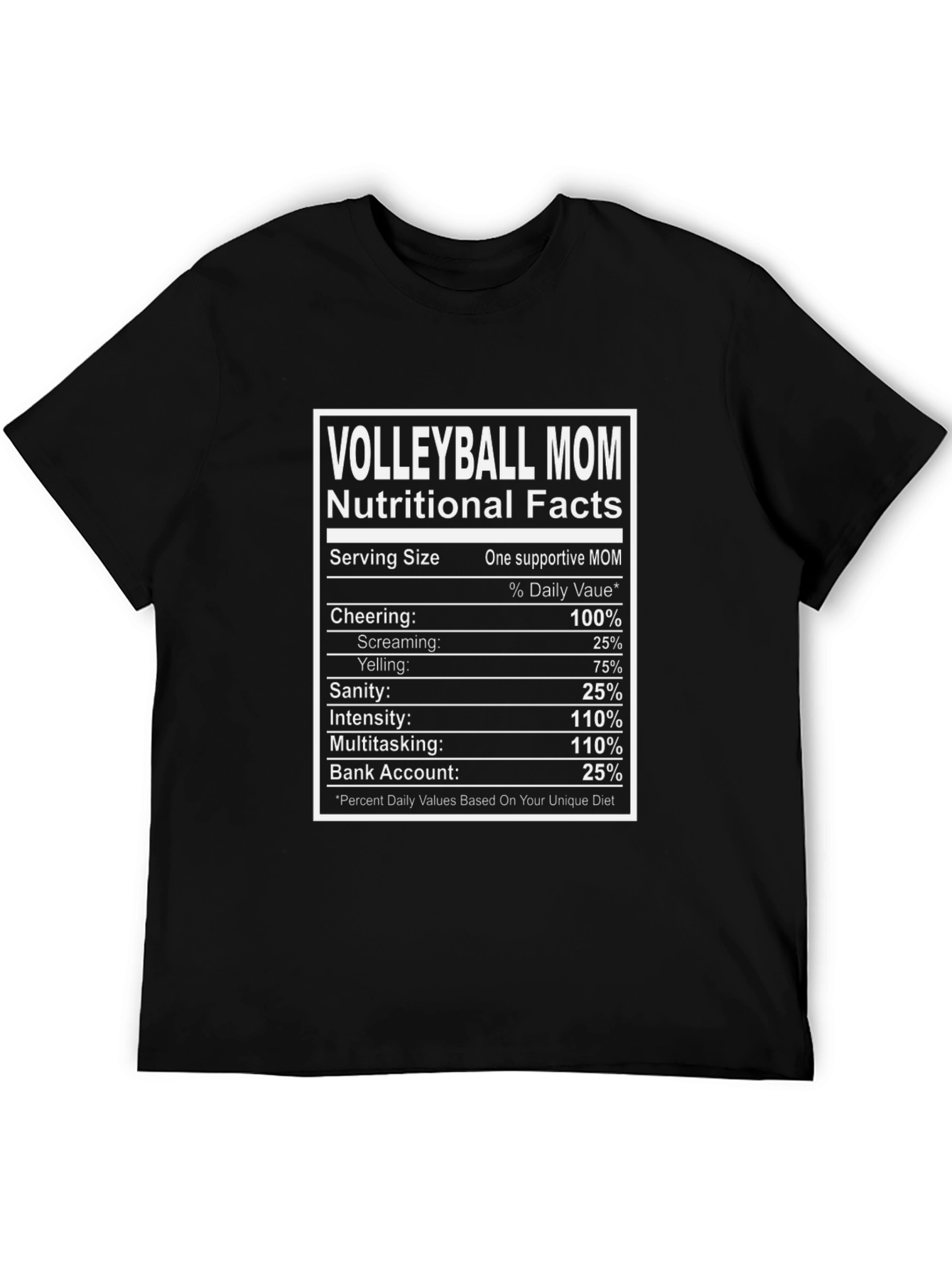 Volleyball Mom Nutritional Facts T-Shirt