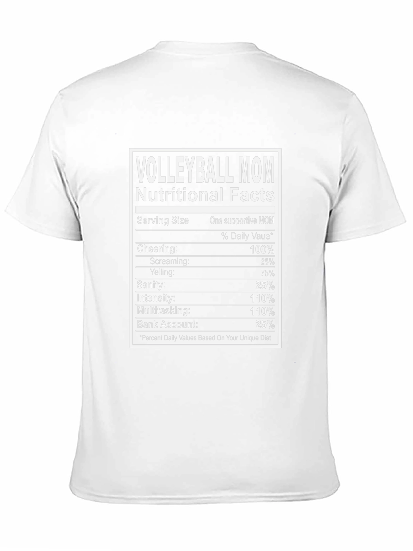 Volleyball Mom Nutritional Facts T-Shirt