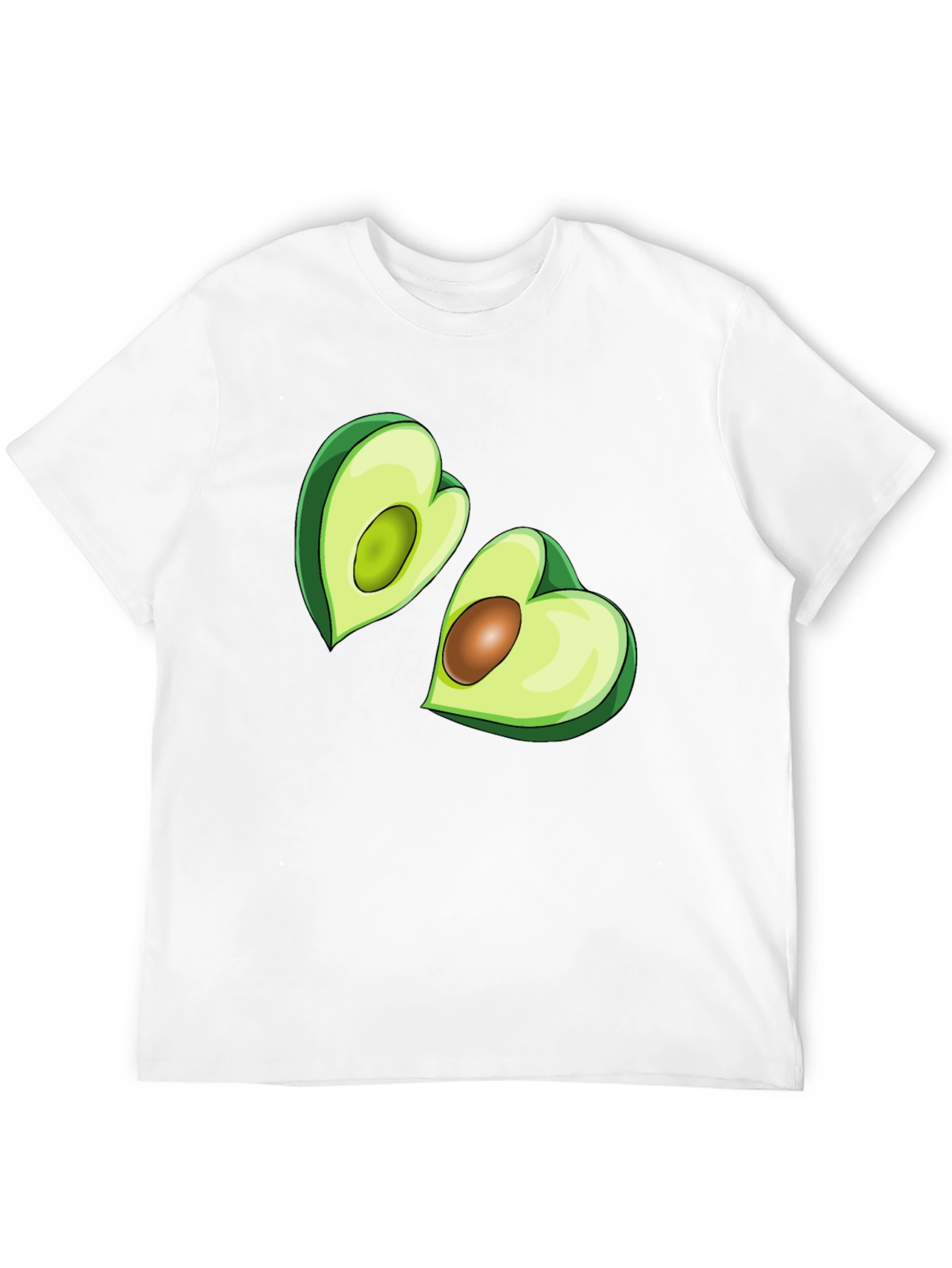 Avocado Heart Graphic Tee - Black Casual T-Shirt