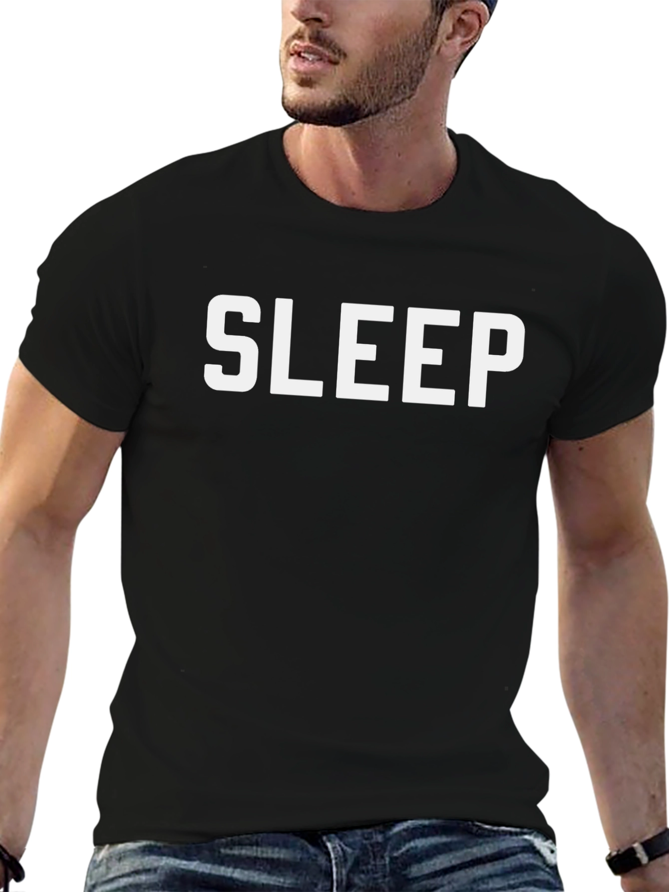 Sleep Graphic Tee - Mens Black Crewneck T-Shirt