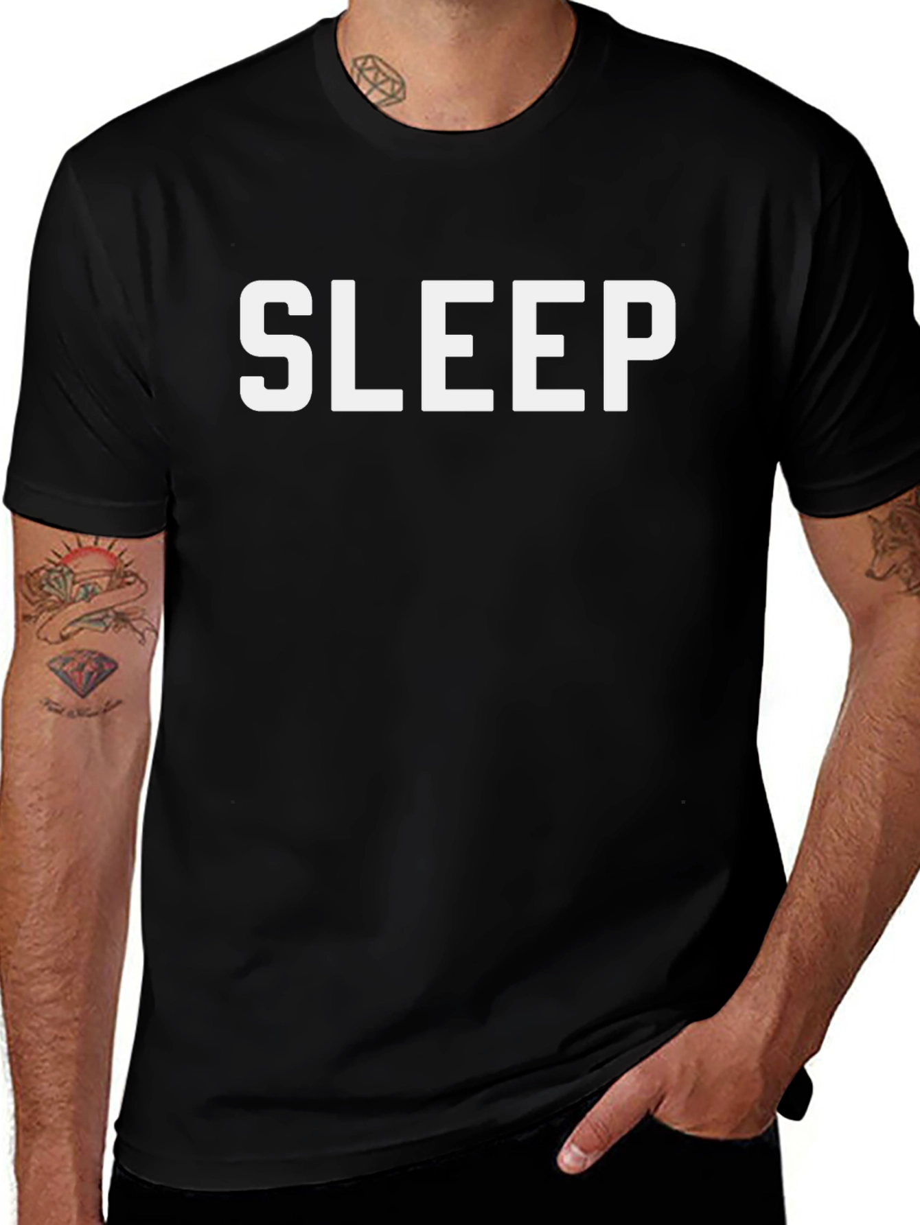 Sleep Graphic Tee - Mens Black Crewneck T-Shirt