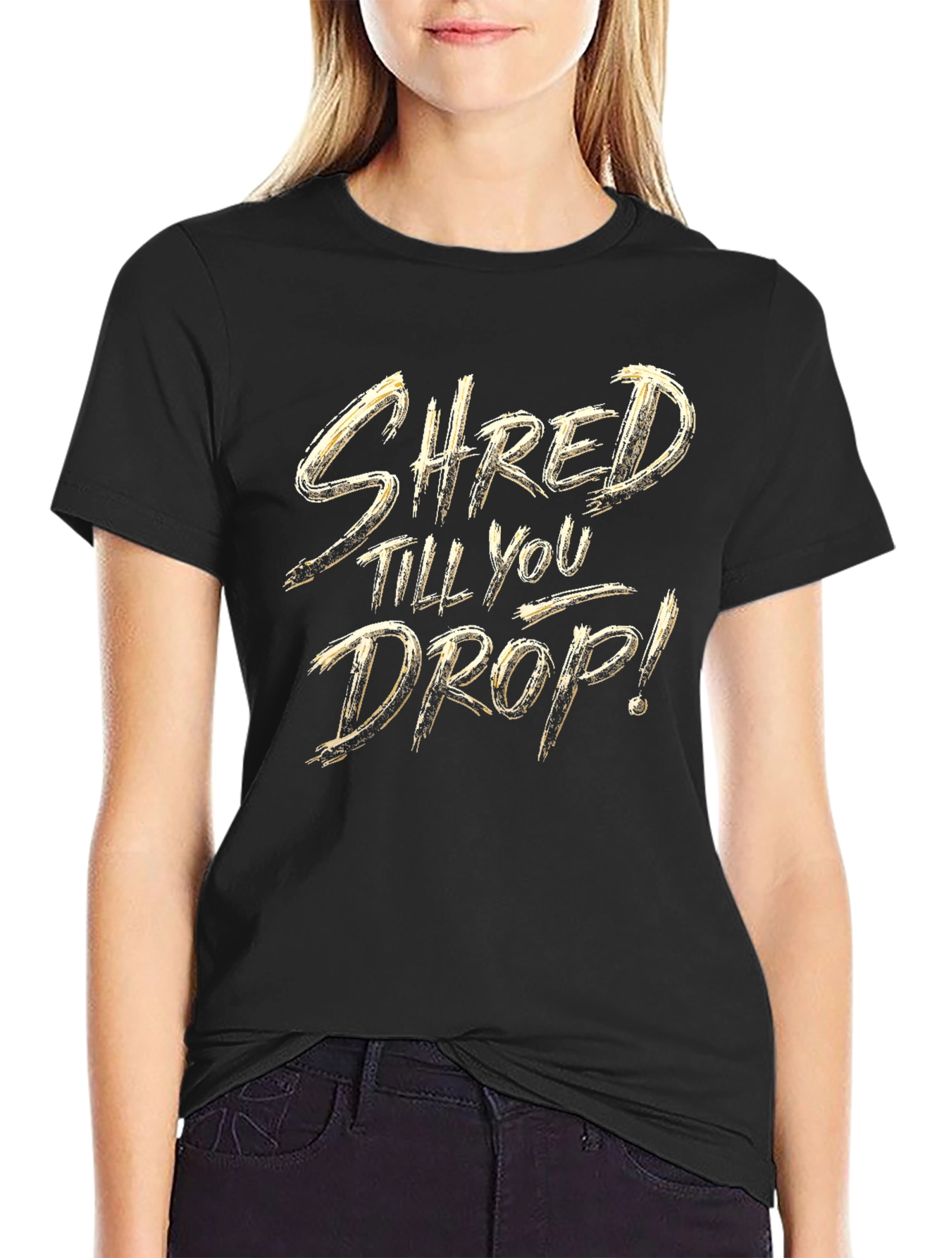Shred Till You Drop Black Graphic Tee