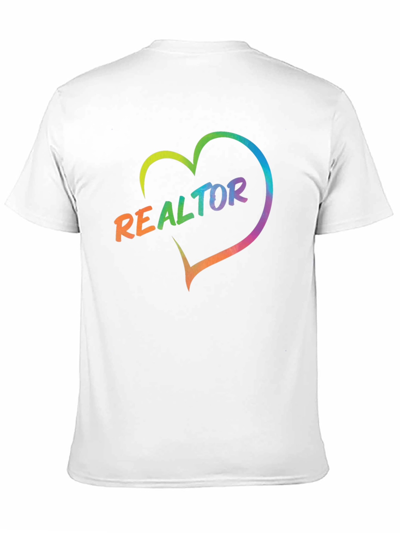 Realtor Rainbow Heart Graphic Tee - Black