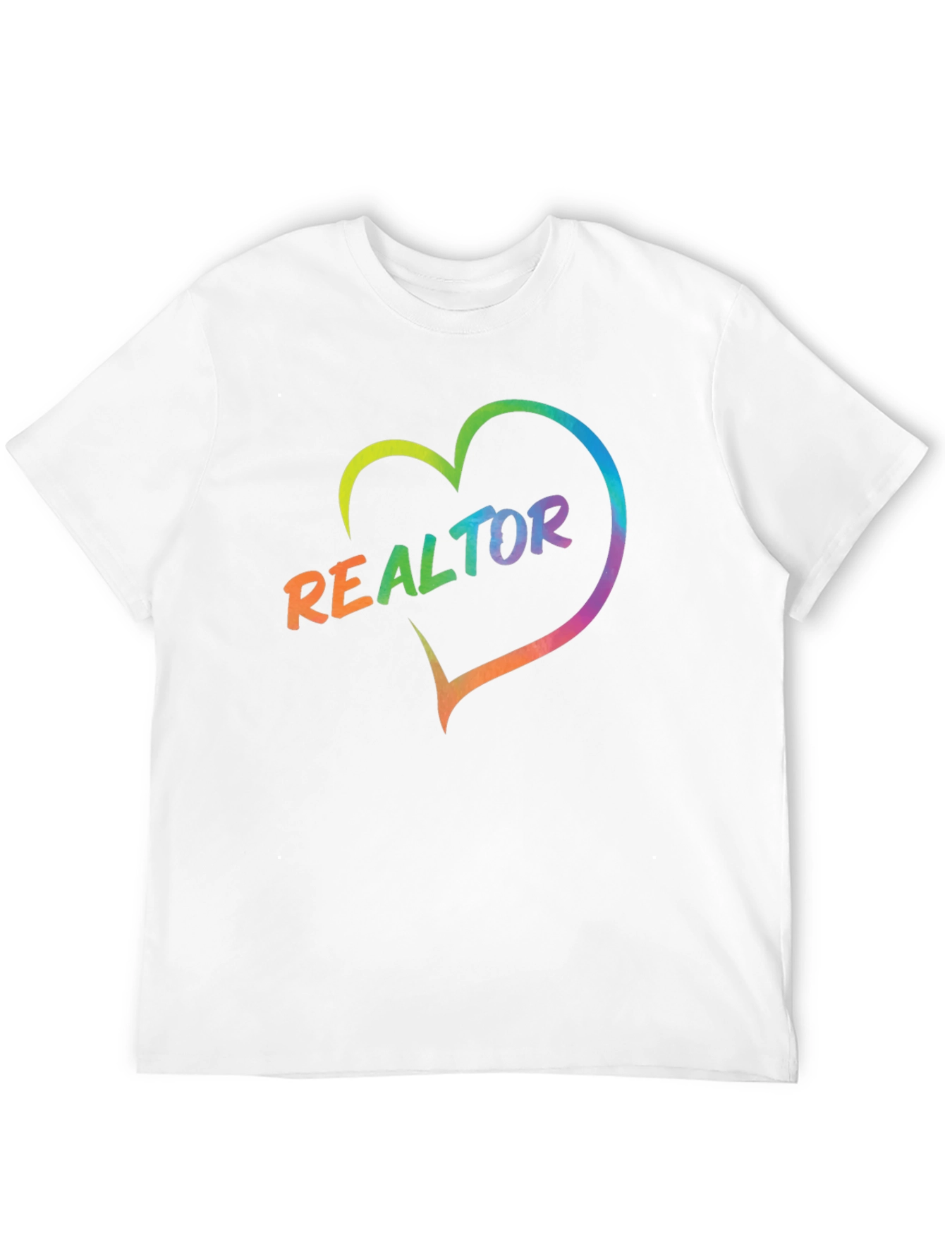 Realtor Rainbow Heart Graphic Tee - Black