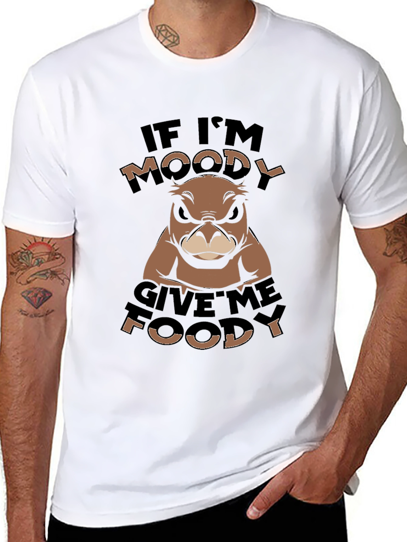 Moody Otter Graphic Tee - Black Cotton Blend