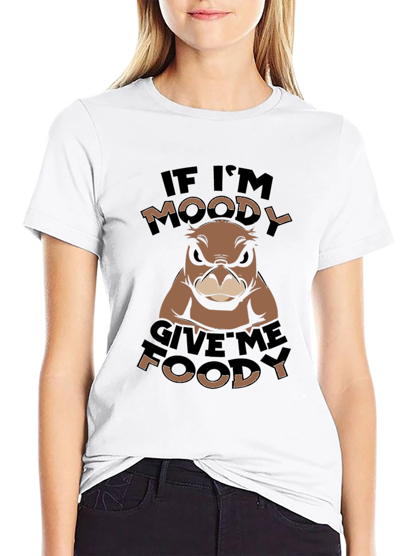 Moody Otter Graphic Tee - Black Cotton Blend