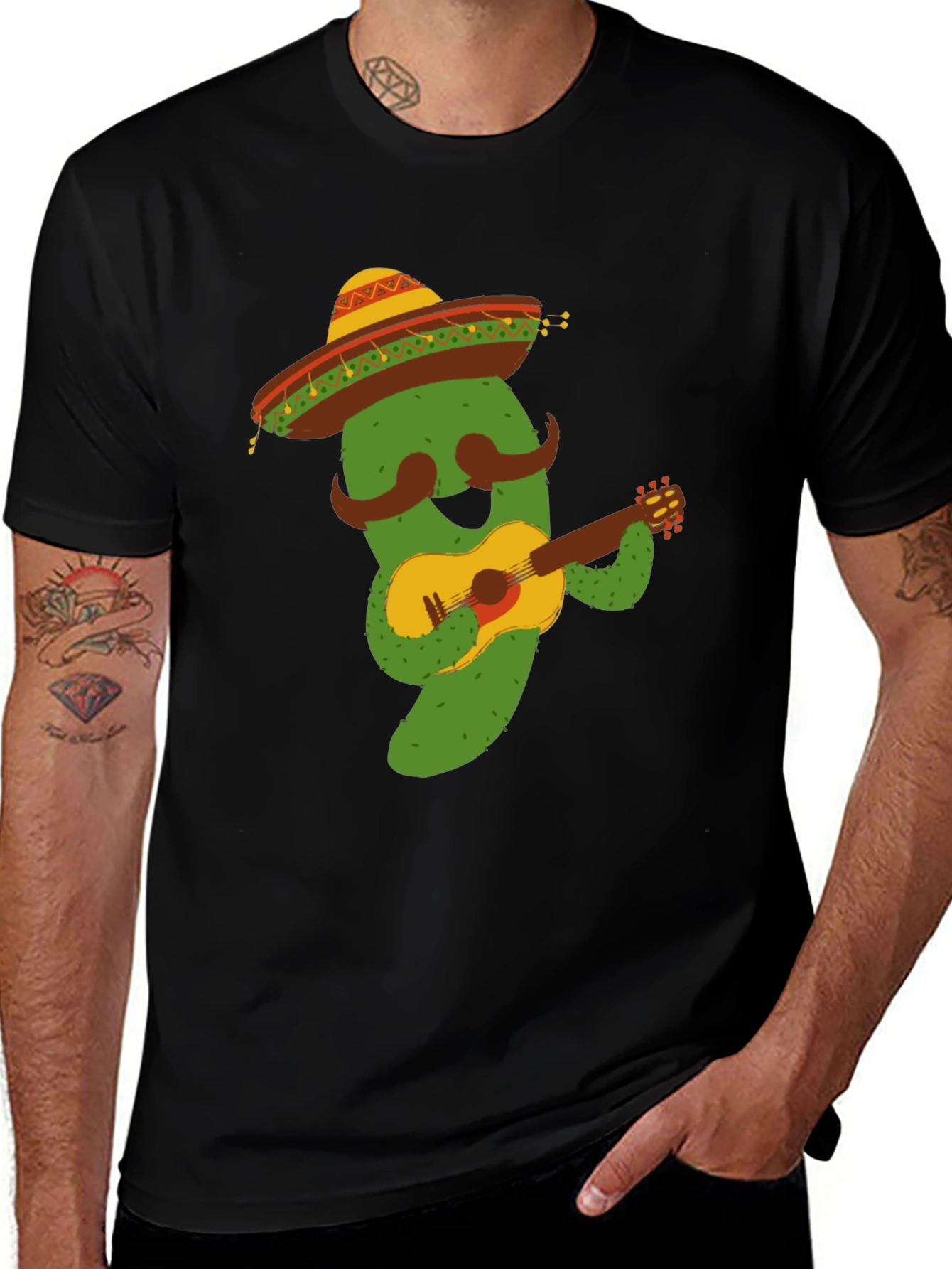 Cactus Guitarist Graphic Tee - Quirky & Comfortable