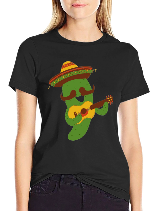Cactus Guitarist Graphic Tee - Quirky & Comfortable