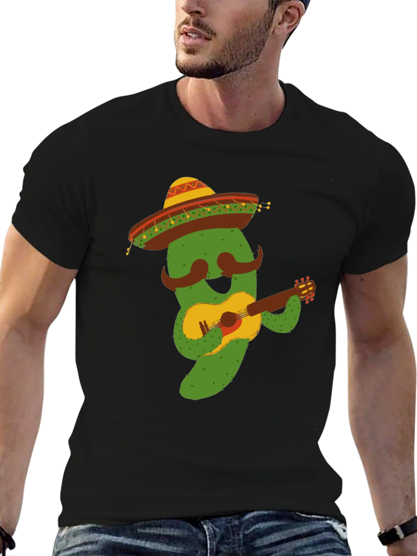 Cactus Guitarist Graphic Tee - Quirky & Comfortable