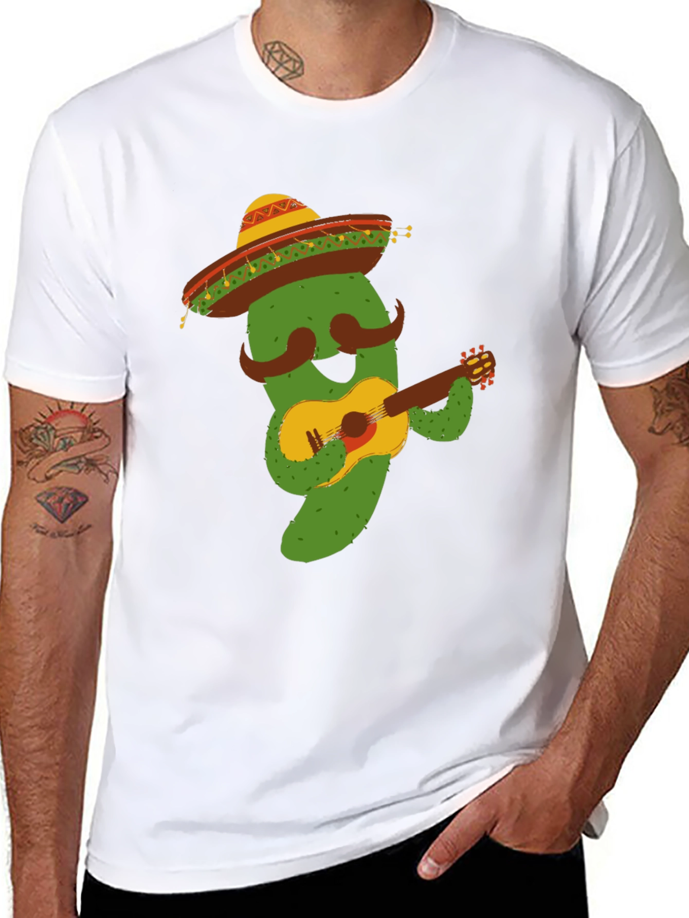 Cactus Guitarist Graphic Tee - Quirky & Comfortable