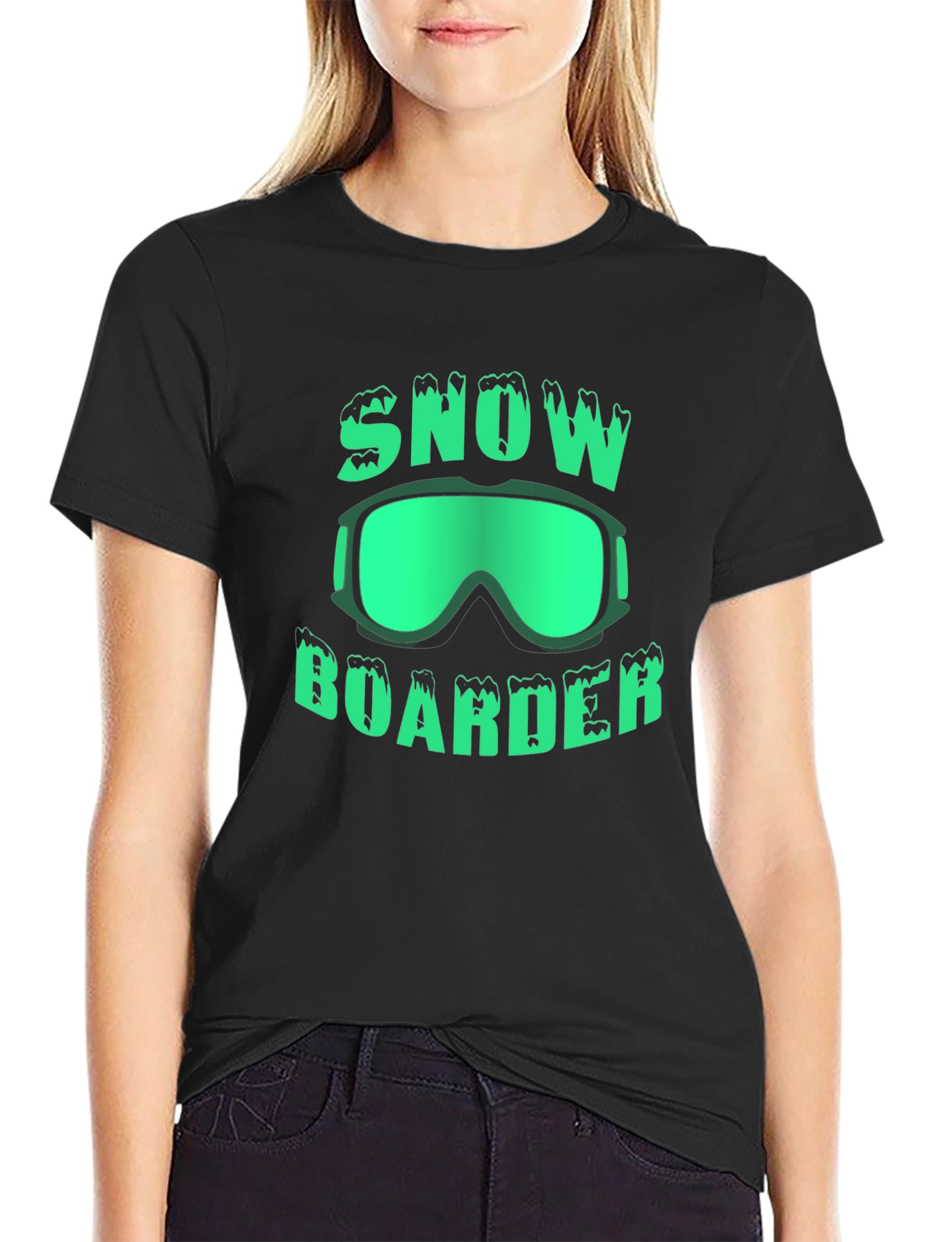 Snowboarder Graphic T-Shirt - Black