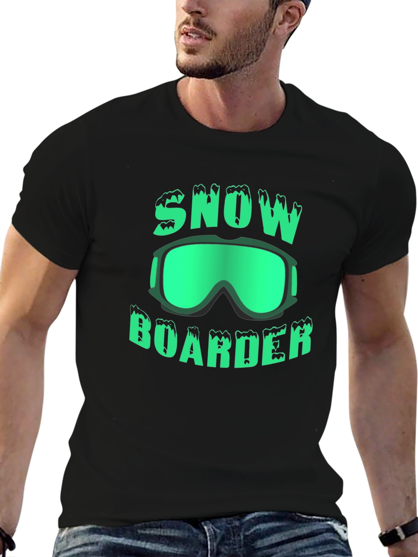 Snowboarder Graphic T-Shirt - Black