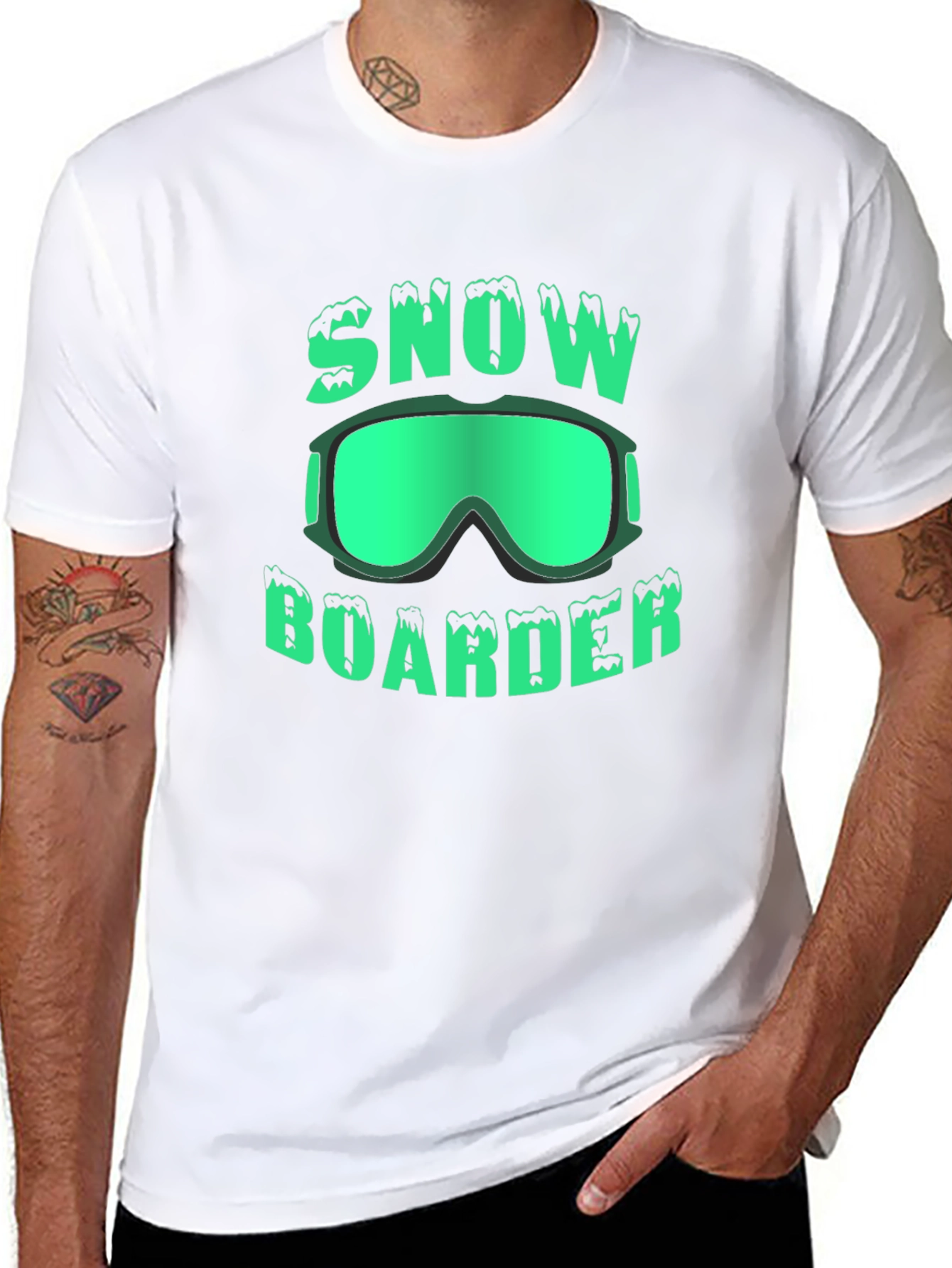 Snowboarder Graphic T-Shirt - Black