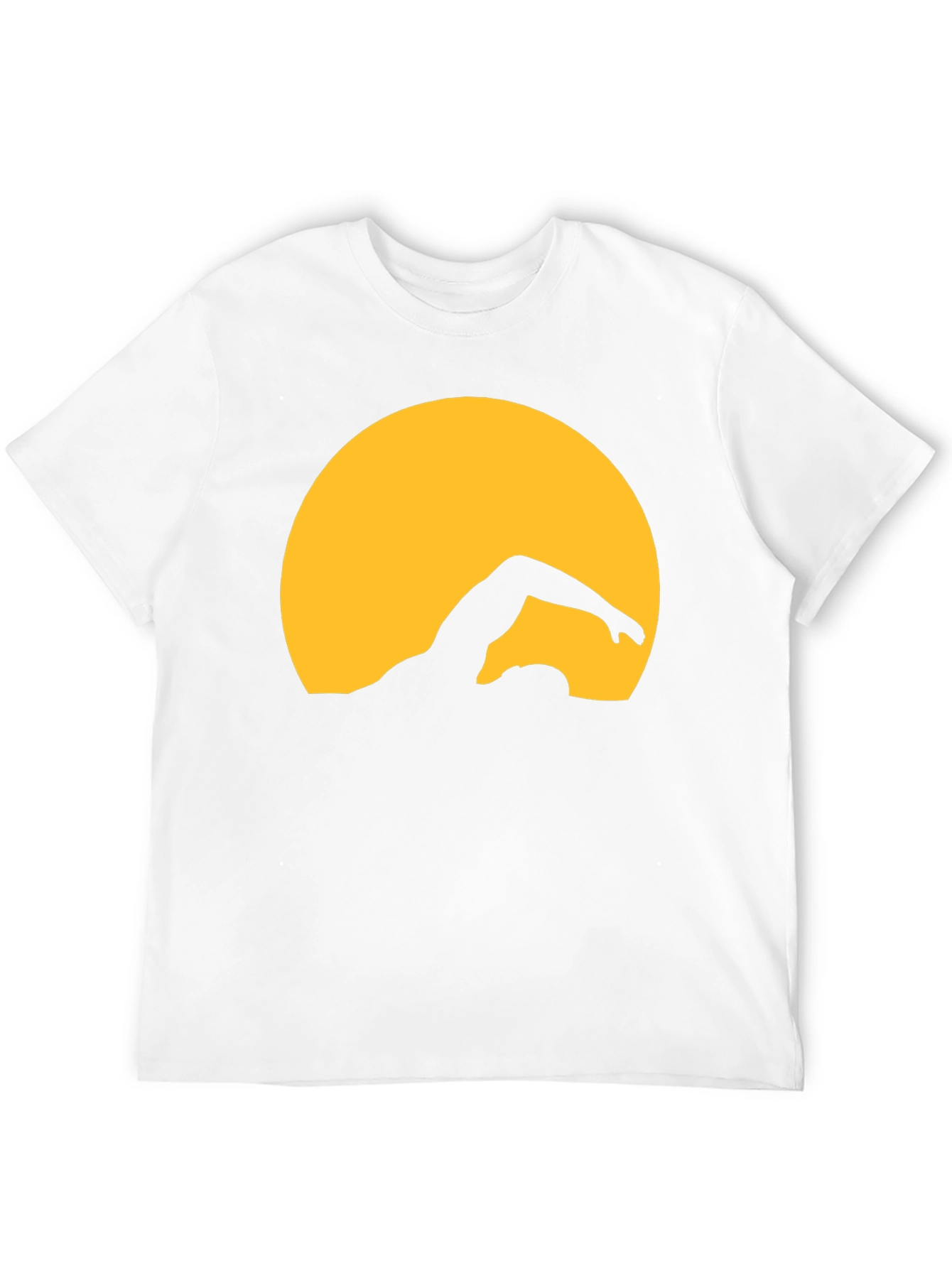 Swimmer Silhouette Graphic Tee - Black