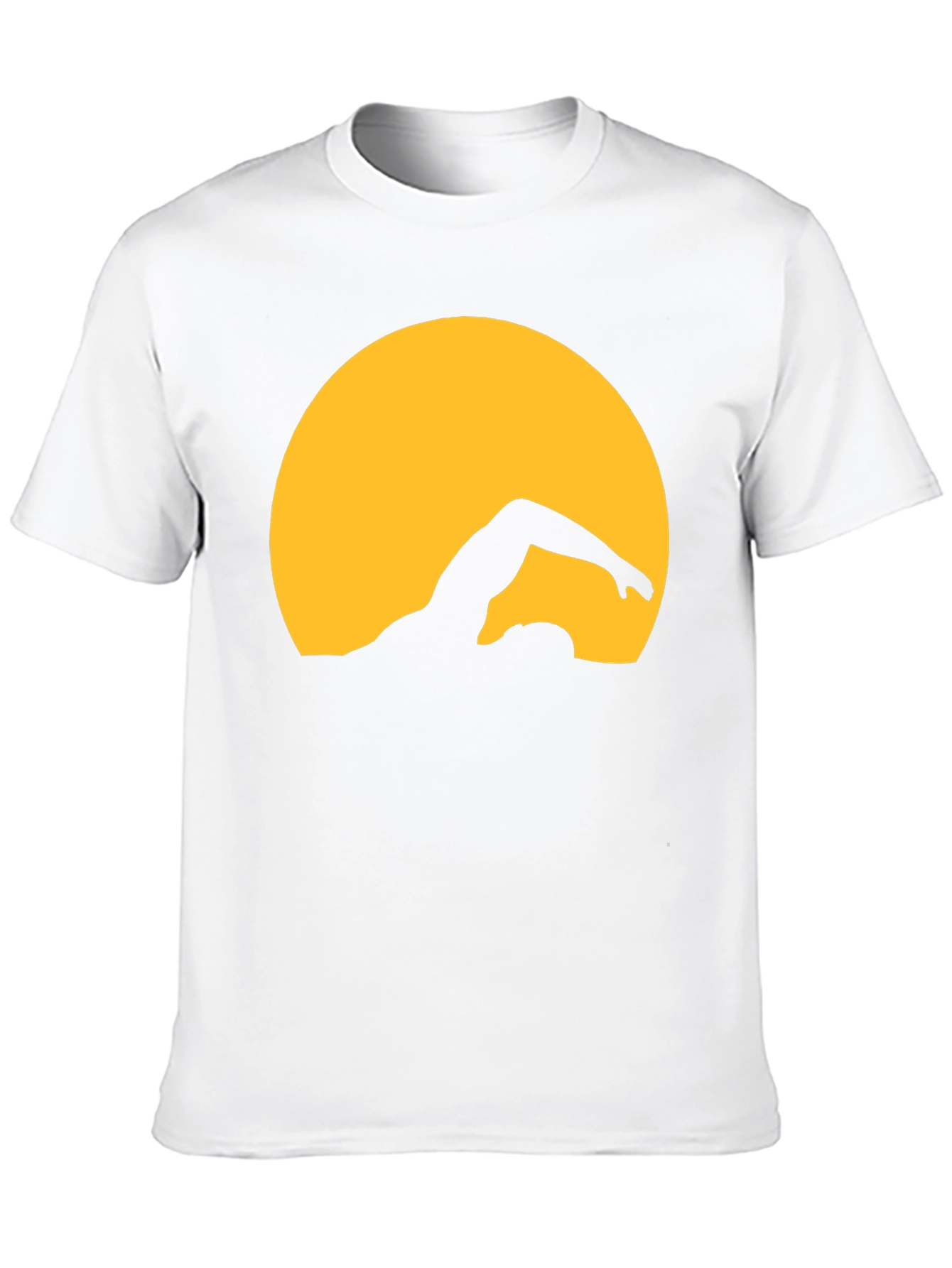 Swimmer Silhouette Graphic Tee - Black