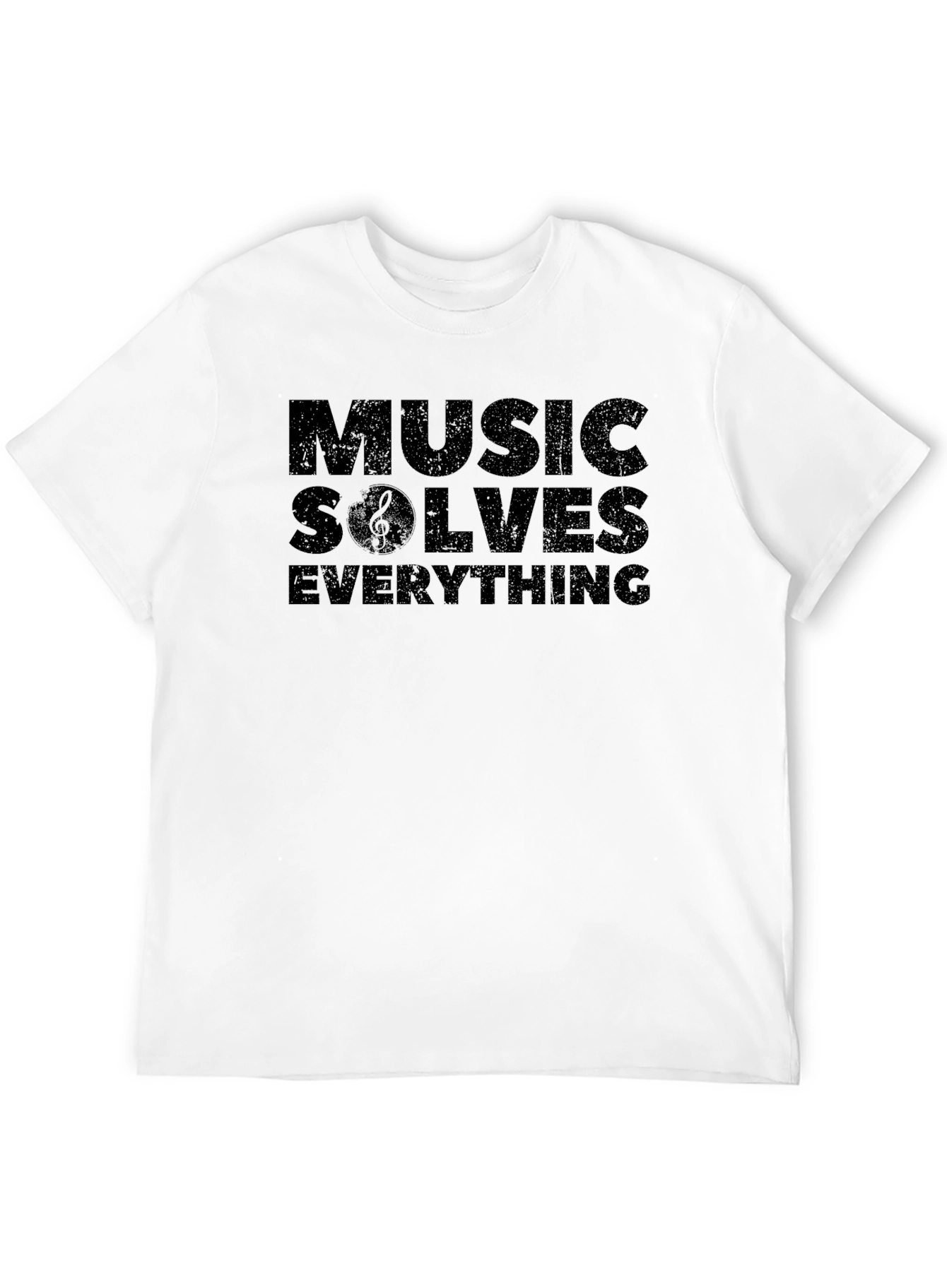 Music Solves Everything Black Graphic T-Shirt