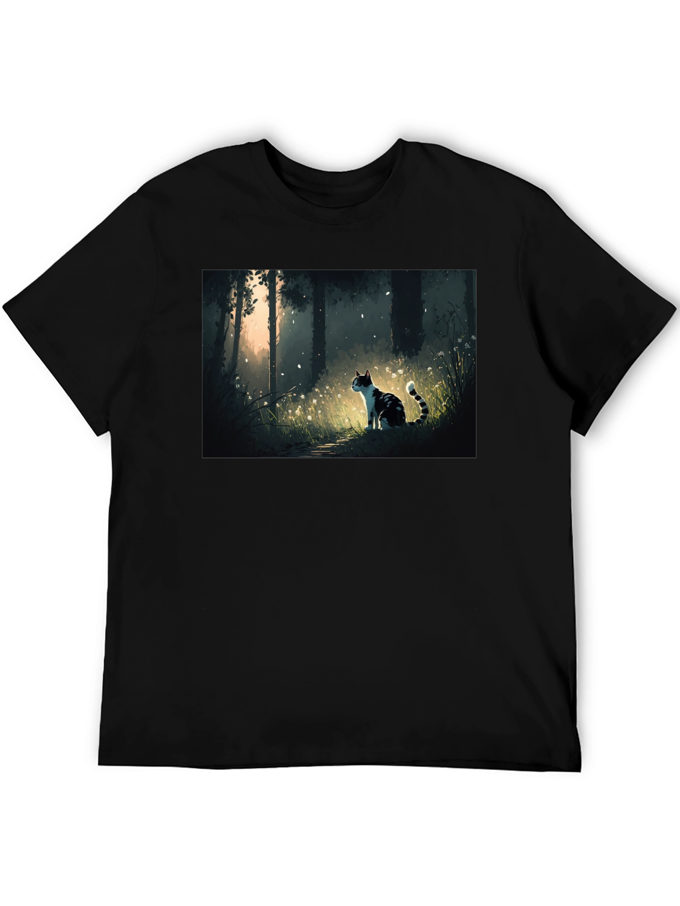 Cat Forest T-Shirt - Black