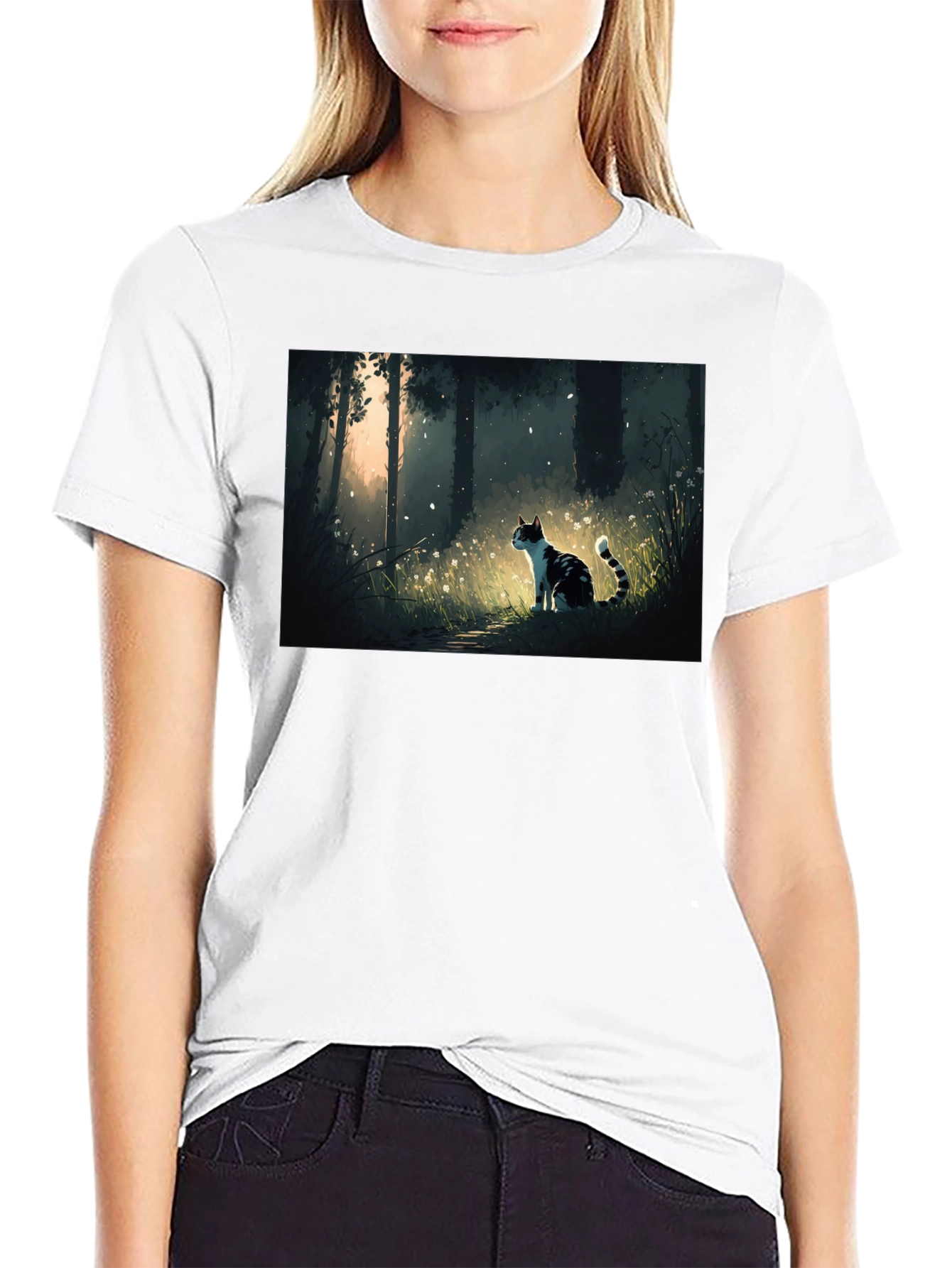 Cat Forest T-Shirt - Black