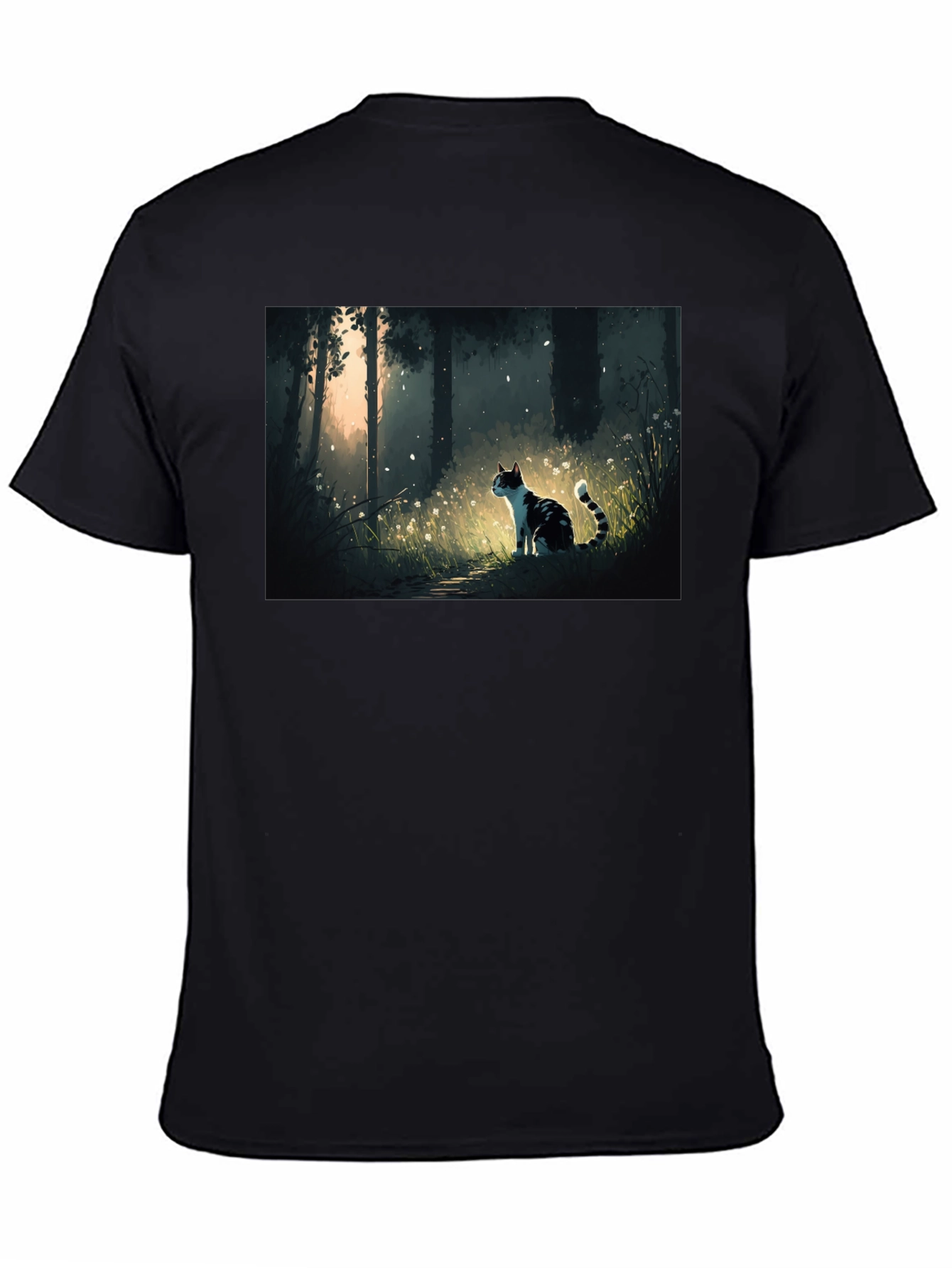 Cat Forest T-Shirt - Black