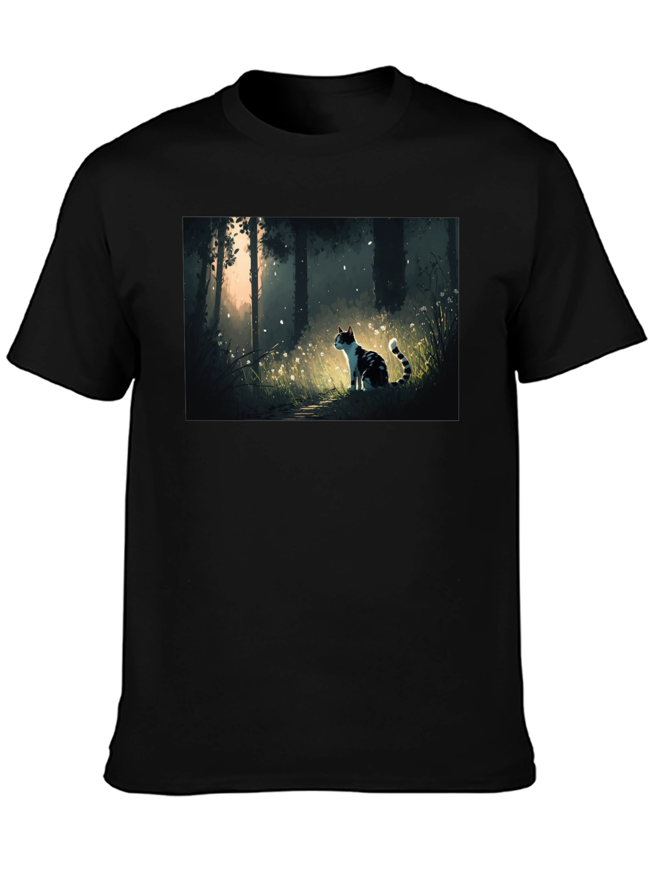 Cat Forest T-Shirt - Black