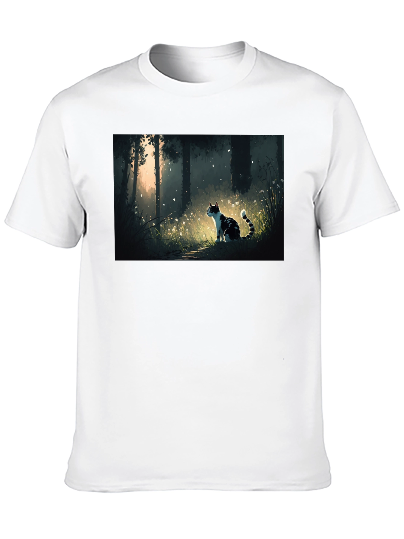 Cat Forest T-Shirt - Black