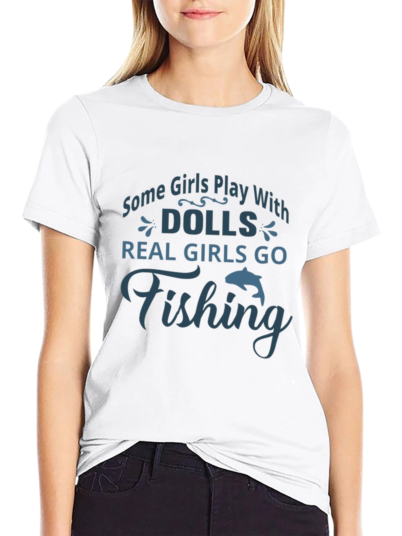 Real Girls Go Fishing Graphic Tee