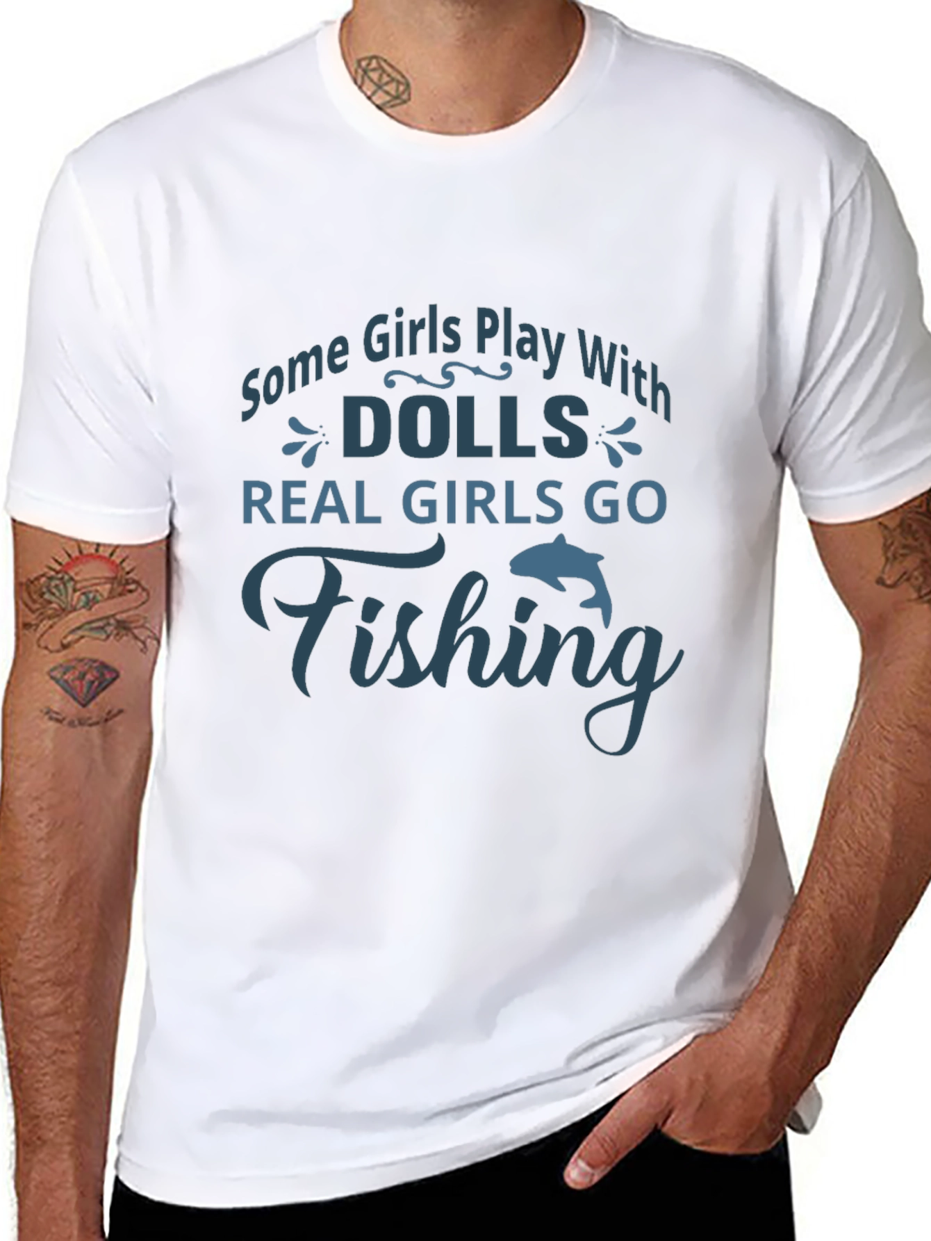 Real Girls Go Fishing Graphic Tee