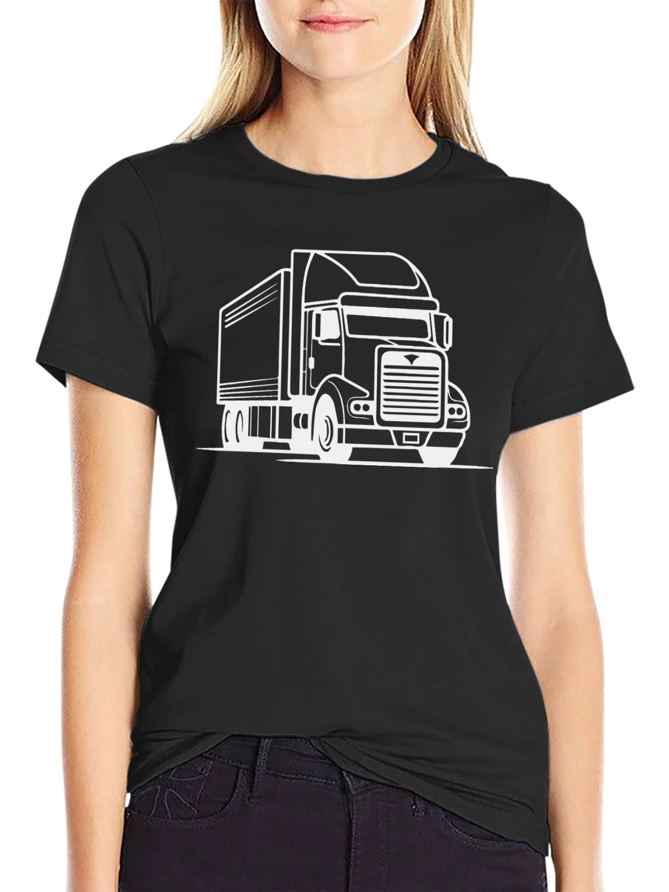 Truck Graphic Tee - Black Cotton Blend
