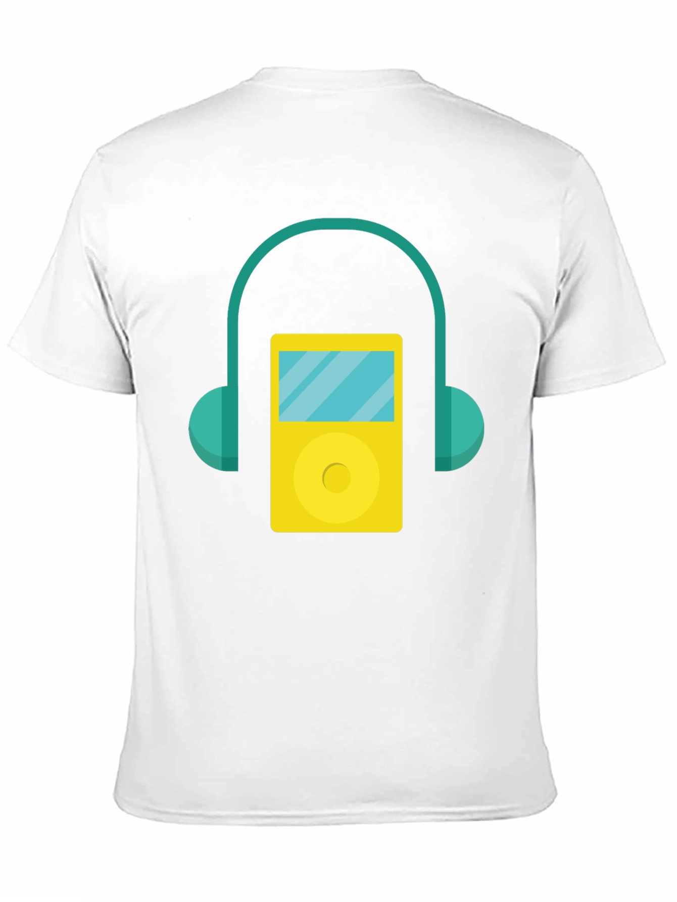 Retro Music Player Graphic Tee - Black Cotton T-Shirt
