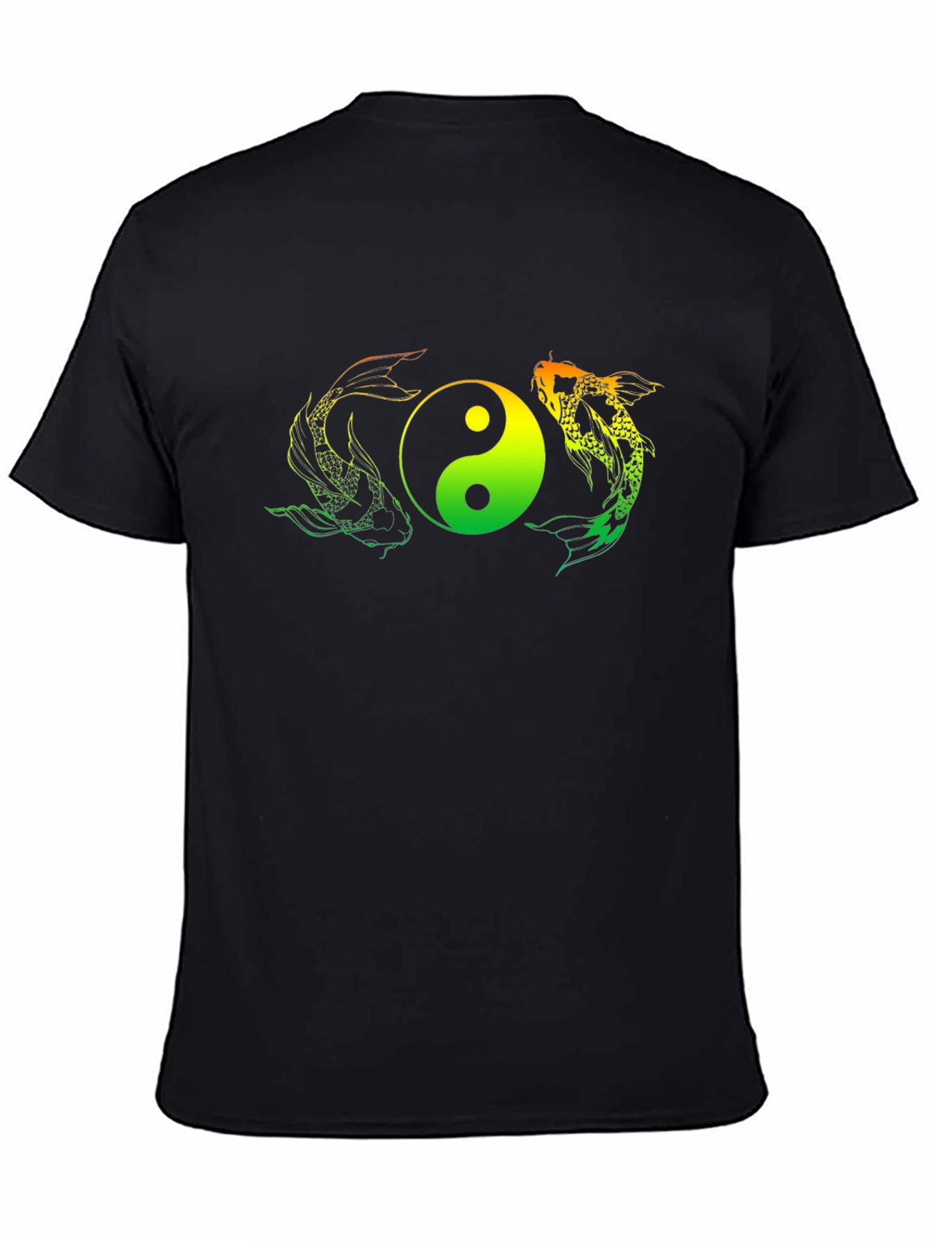 Yin Yang Koi Fish Graphic Tee - Black T-Shirt