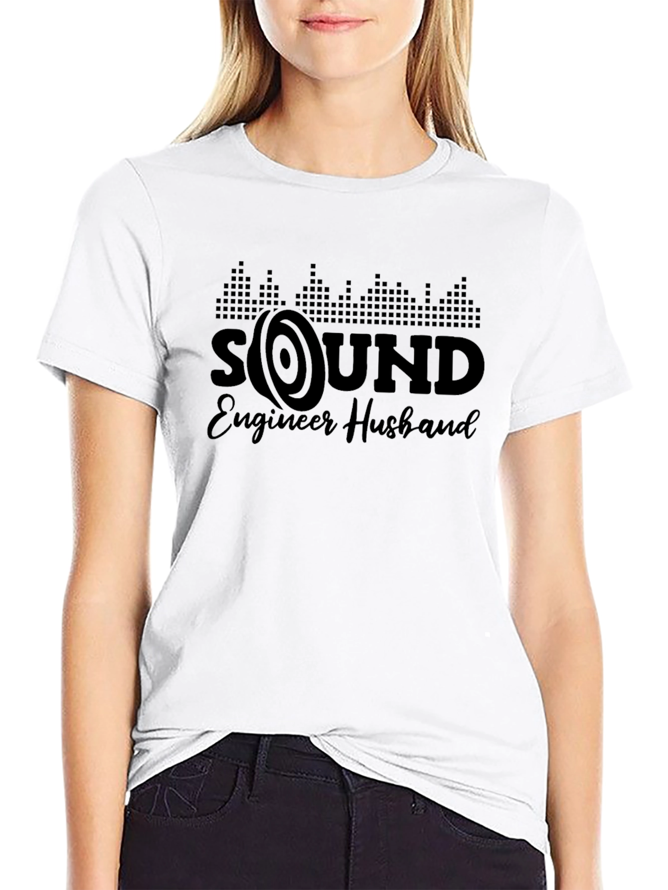 Sound Engineer Husband Black Graphic T-Shirt