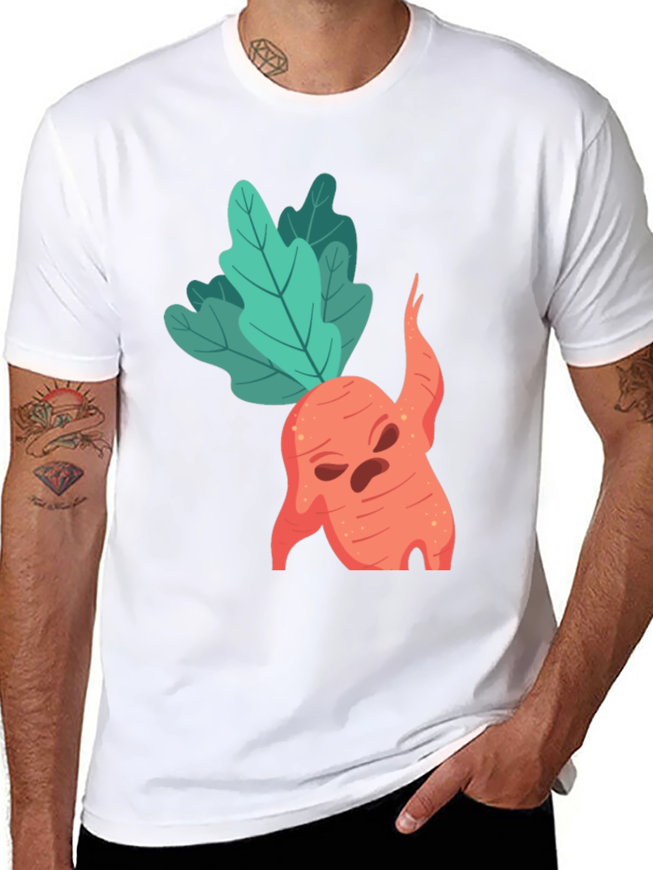 Spooky Carrot Graphic Tee - Halloween Style