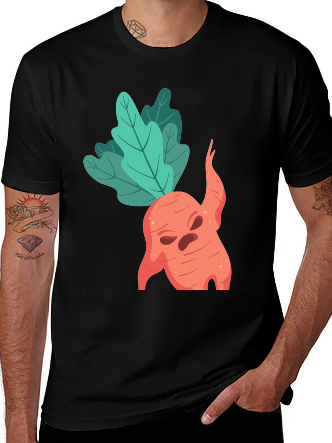 Spooky Carrot Graphic Tee - Halloween Style