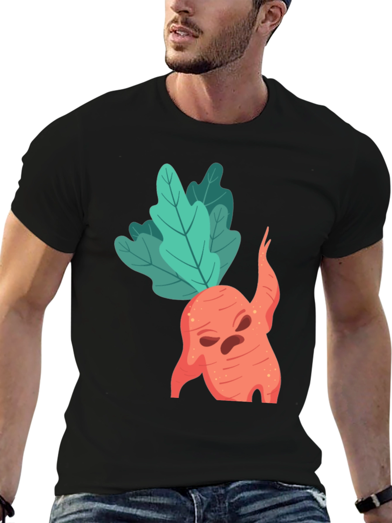 Spooky Carrot Graphic Tee - Halloween Style
