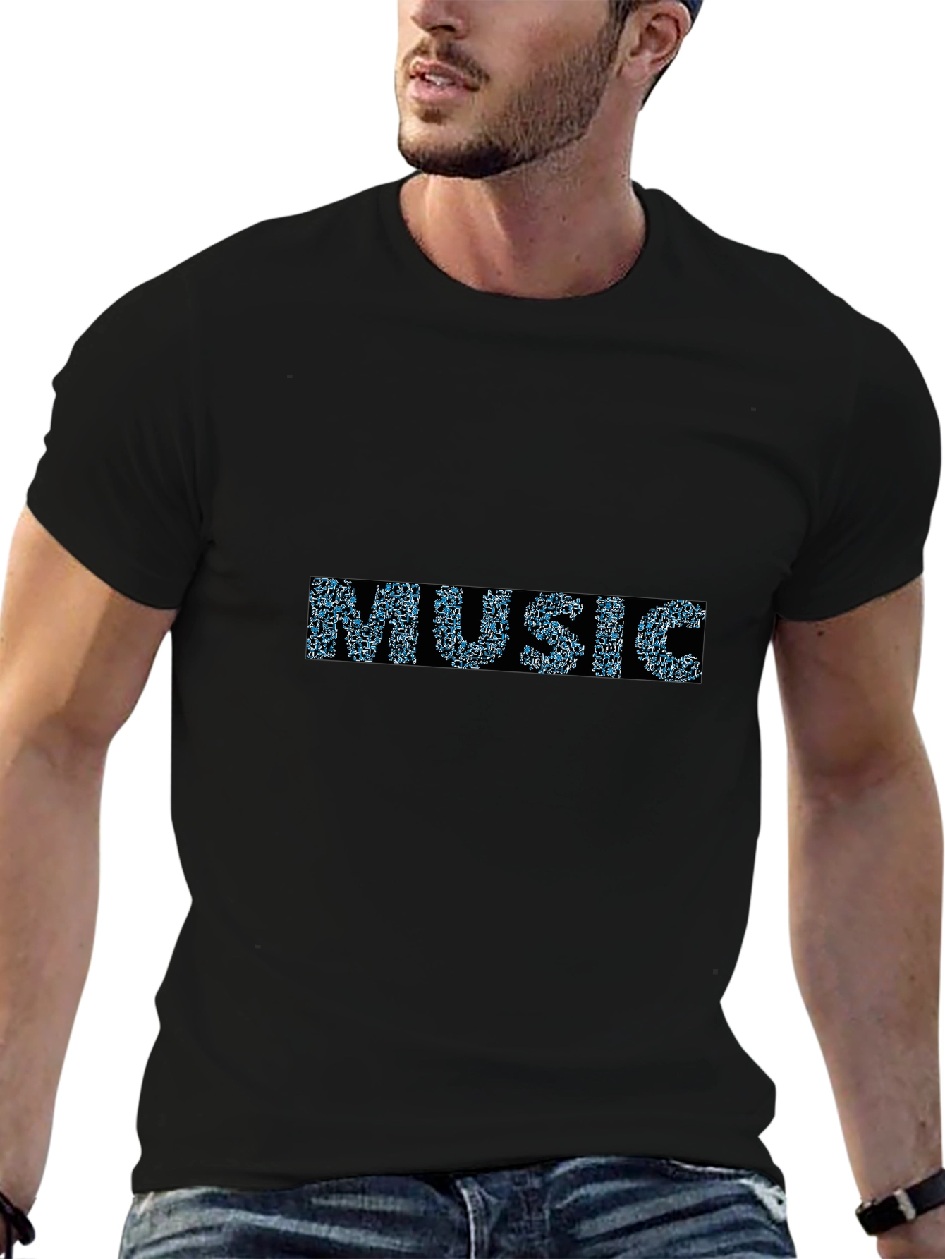 Music Lover Graphic Black T-Shirt