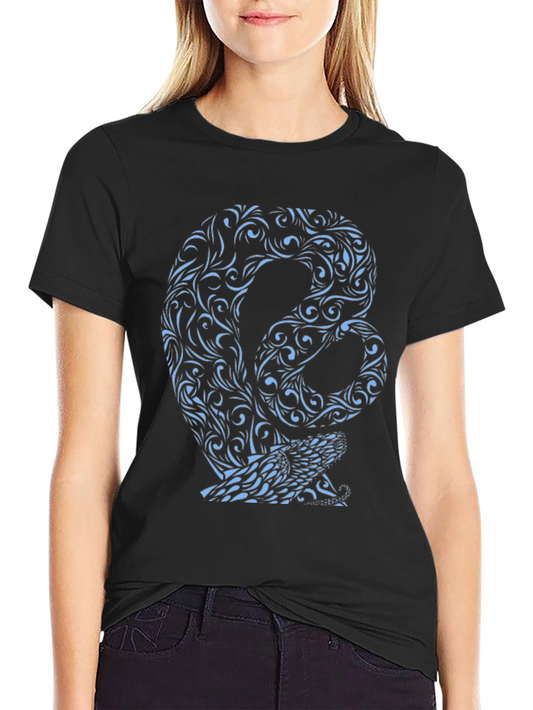 Snake Pattern Graphic Print Black Tee