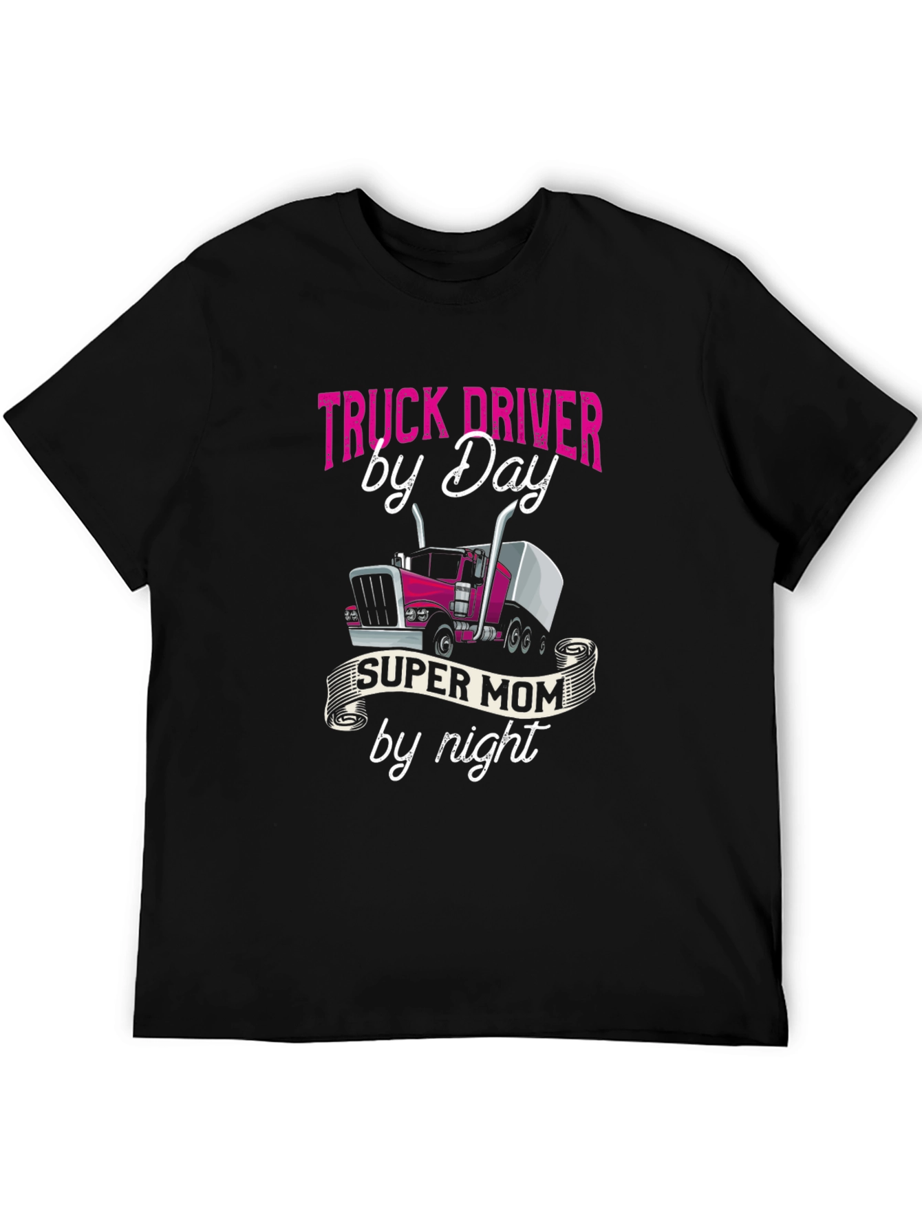 Truck Driver Super Mom T-Shirt - Black