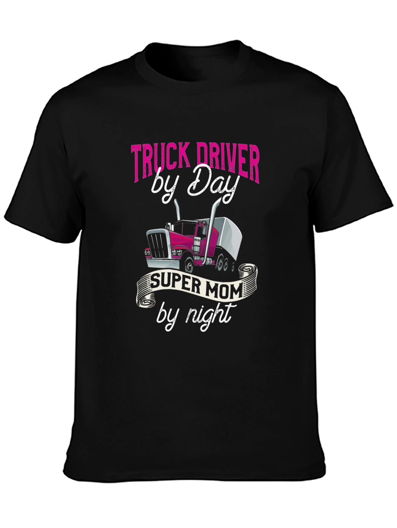 Truck Driver Super Mom T-Shirt - Black