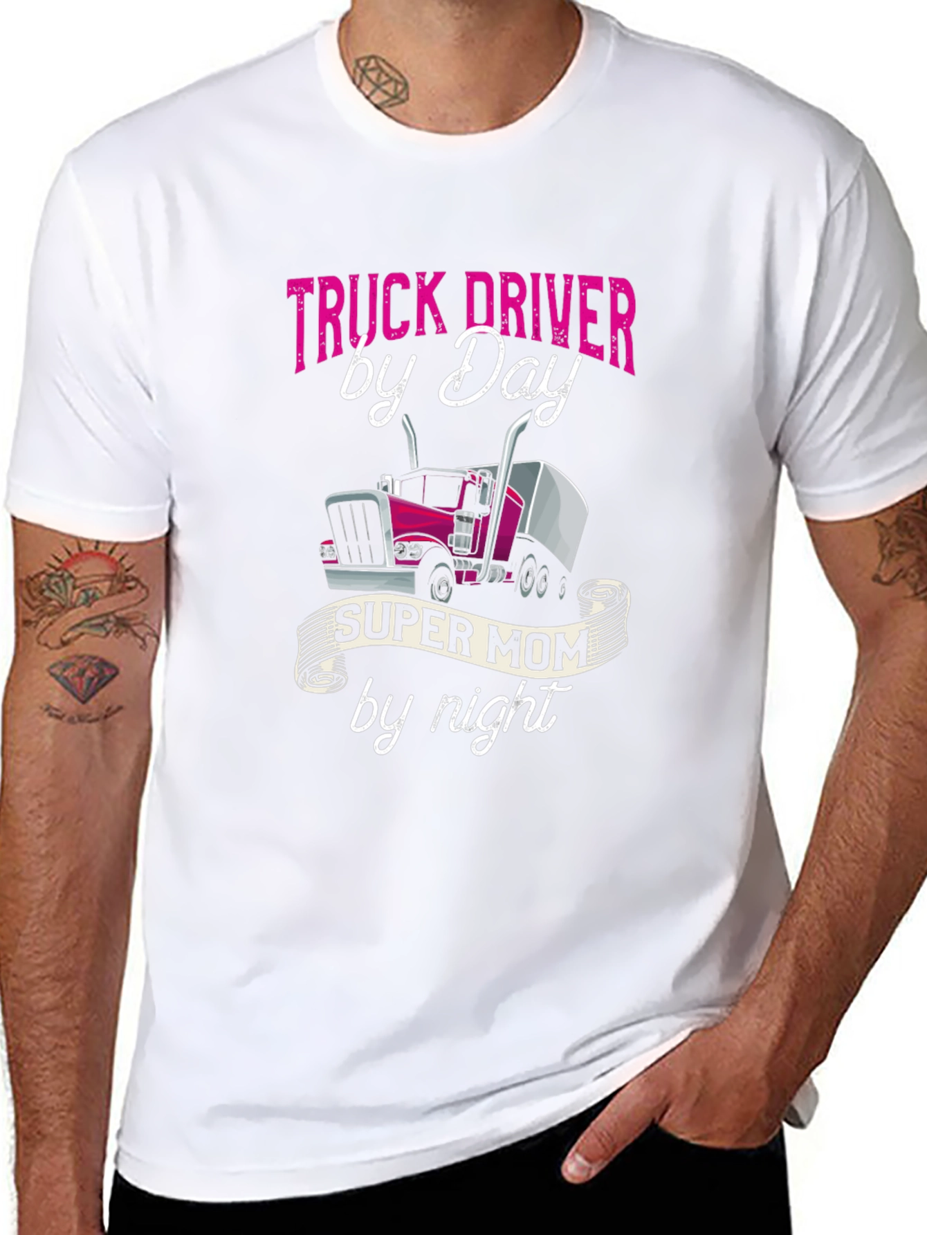 Truck Driver Super Mom T-Shirt - Black