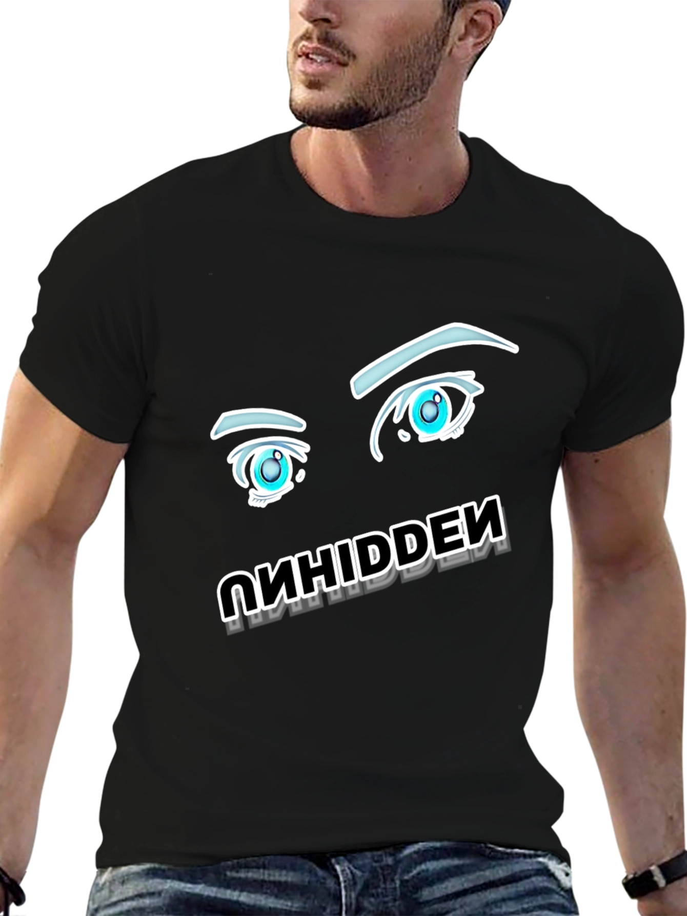 Anime Eyes Graphic Black Tee
