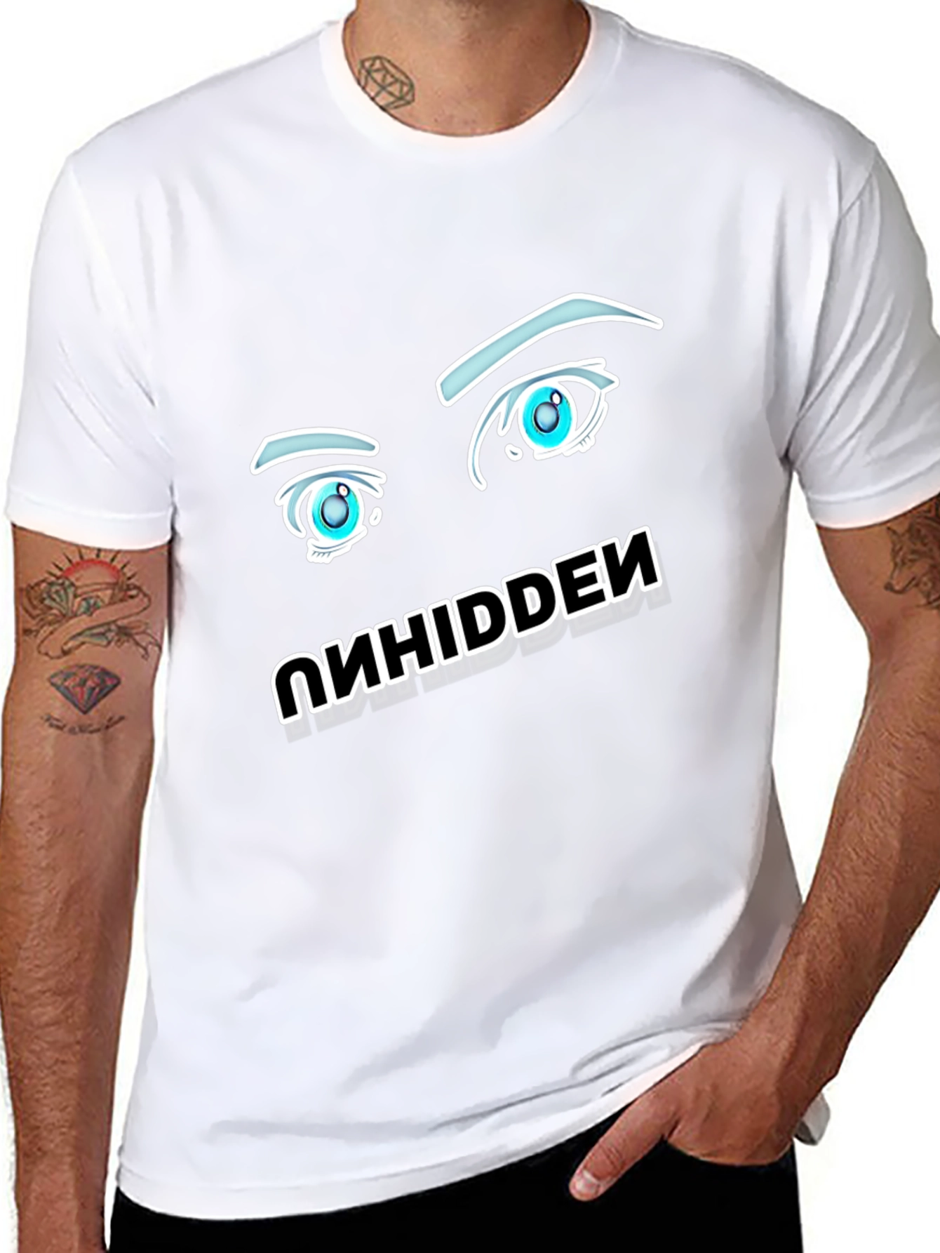 Anime Eyes Graphic Black Tee