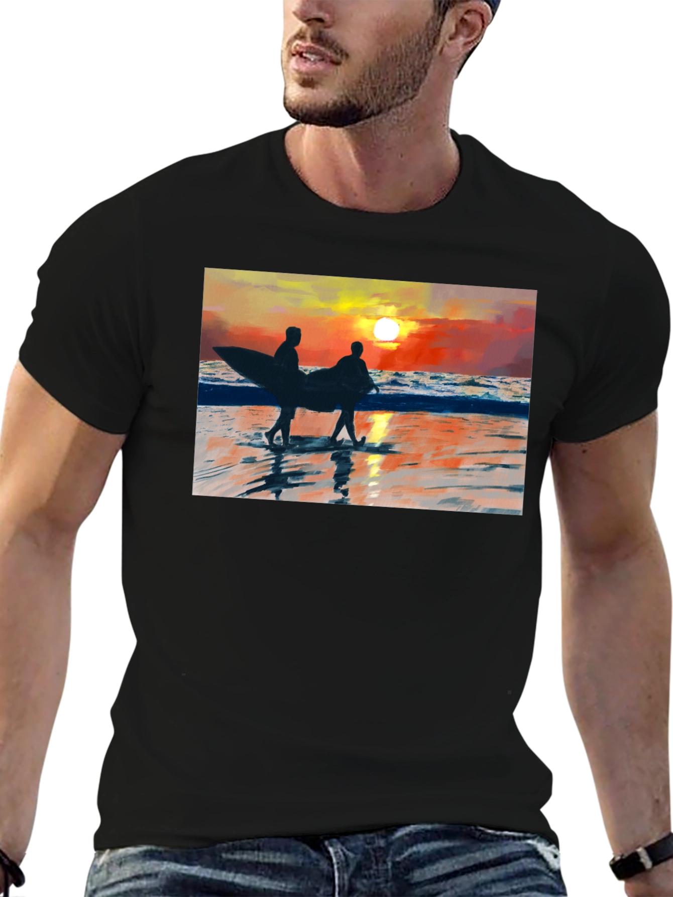 Sunset Surfer Graphic T-Shirt