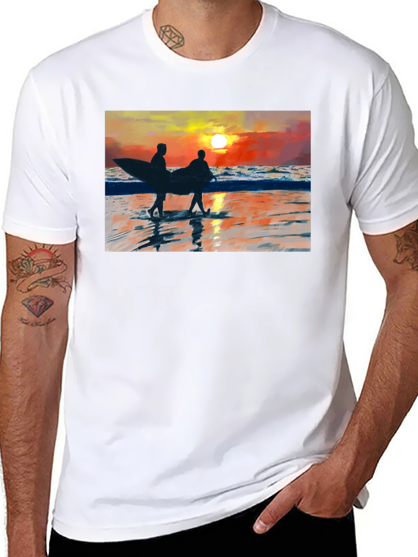 Sunset Surfer Graphic T-Shirt
