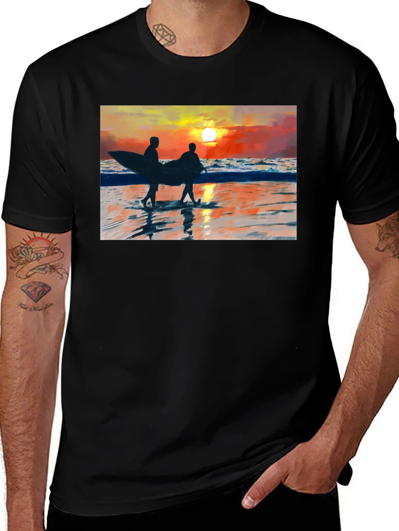 Sunset Surfer Graphic T-Shirt
