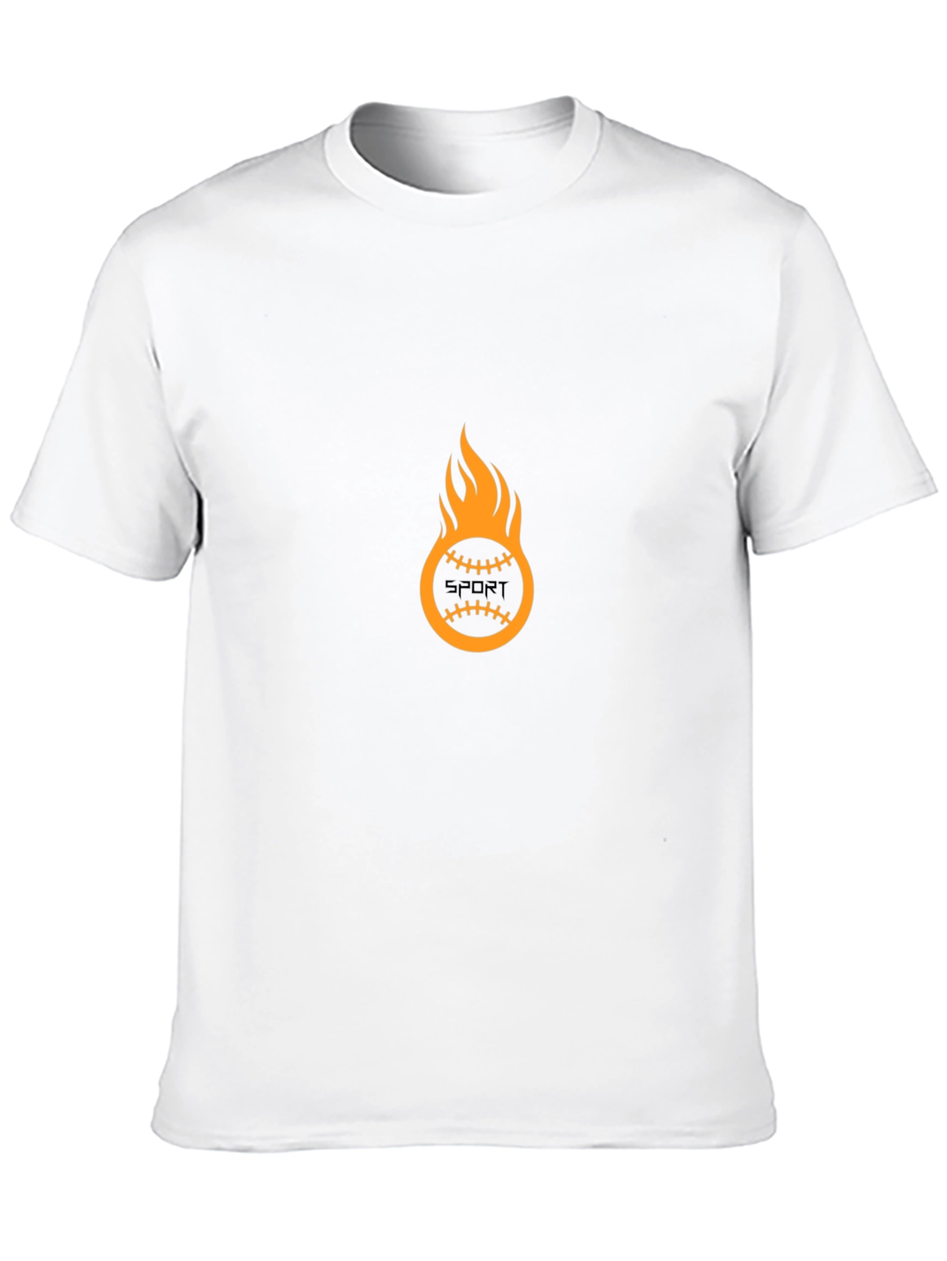 Mens Black Graphic Tee - Flaming Sport Ball