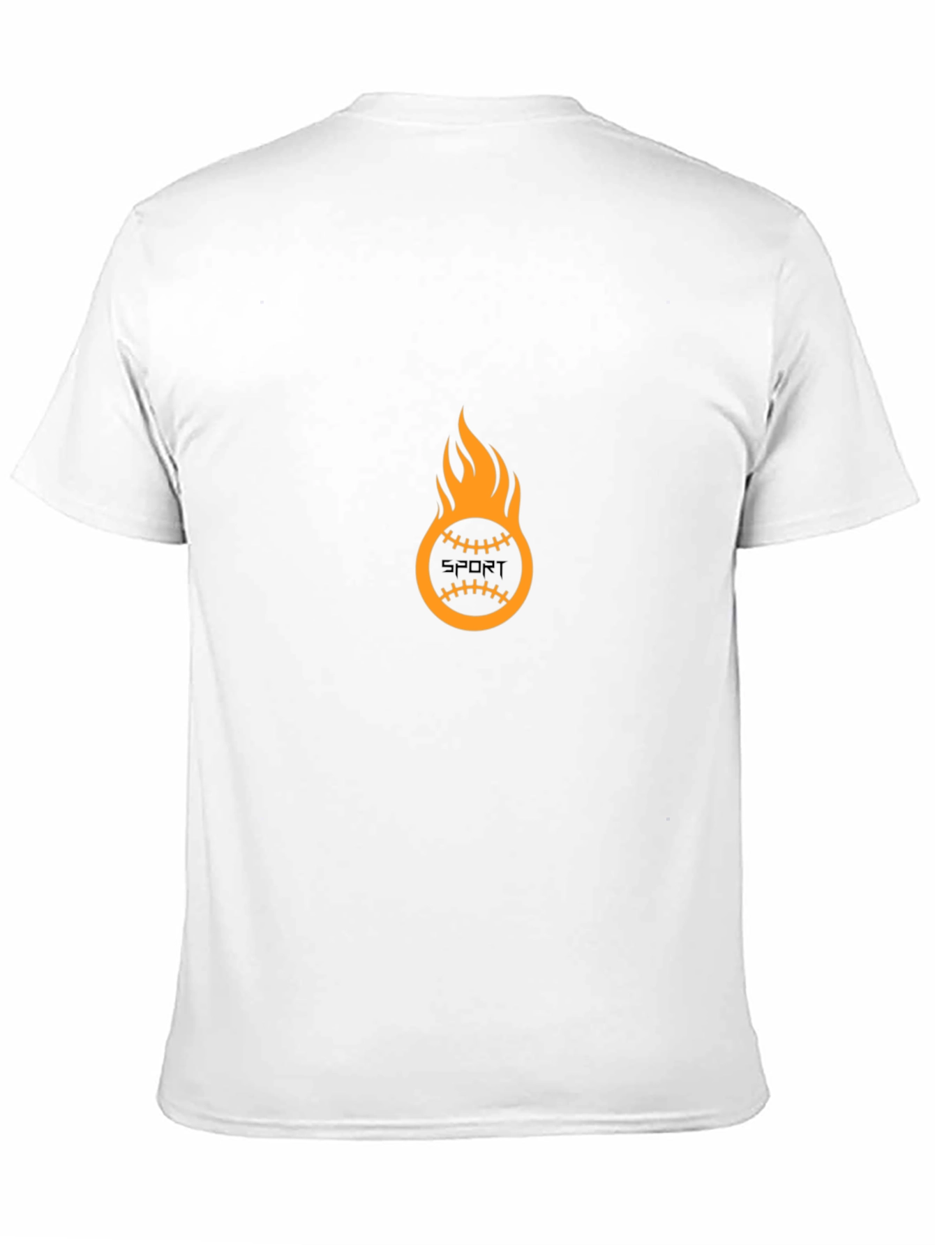 Mens Black Graphic Tee - Flaming Sport Ball