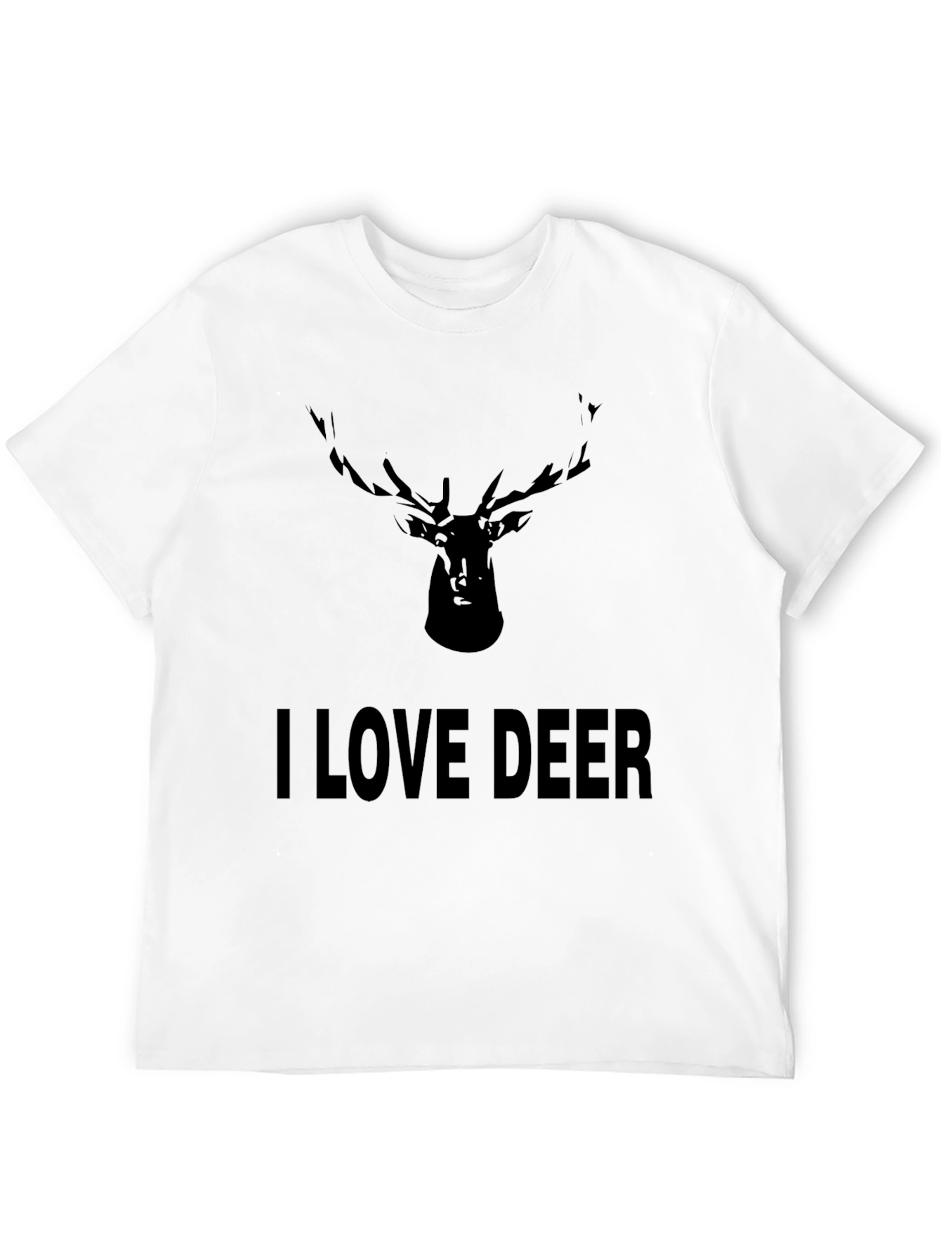 I Love Deer Black T-Shirt - Antler Graphic Tee