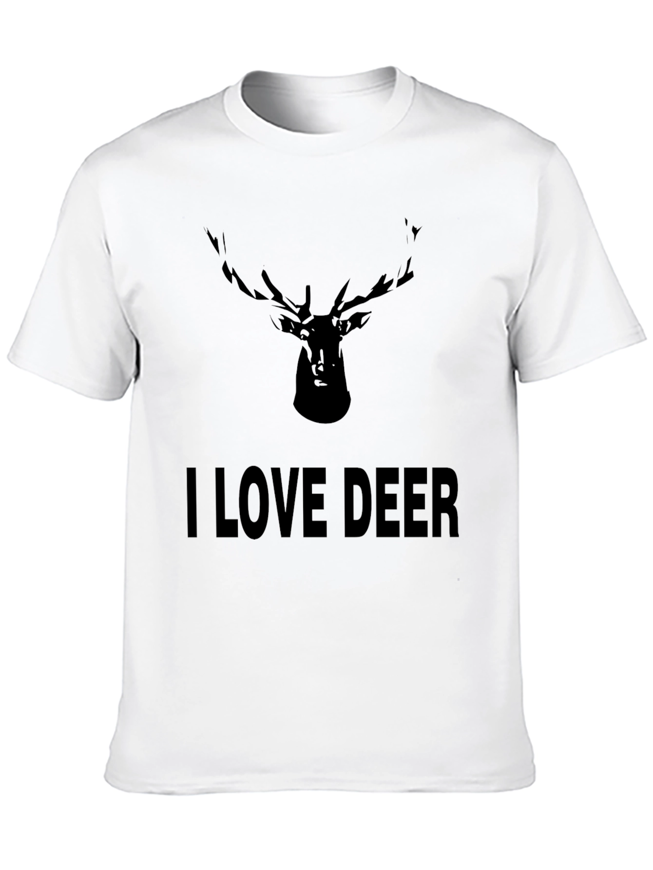 I Love Deer Black T-Shirt - Antler Graphic Tee