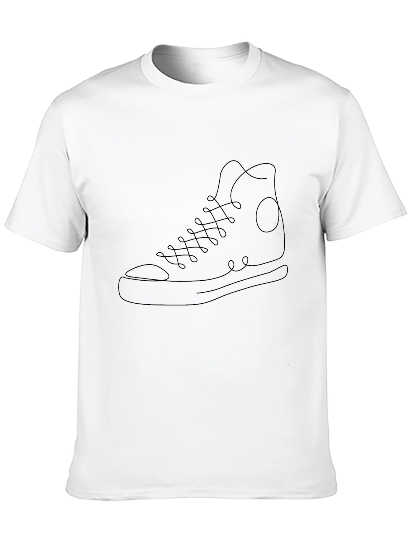 Minimalist Sneaker Outline T-Shirt - Black